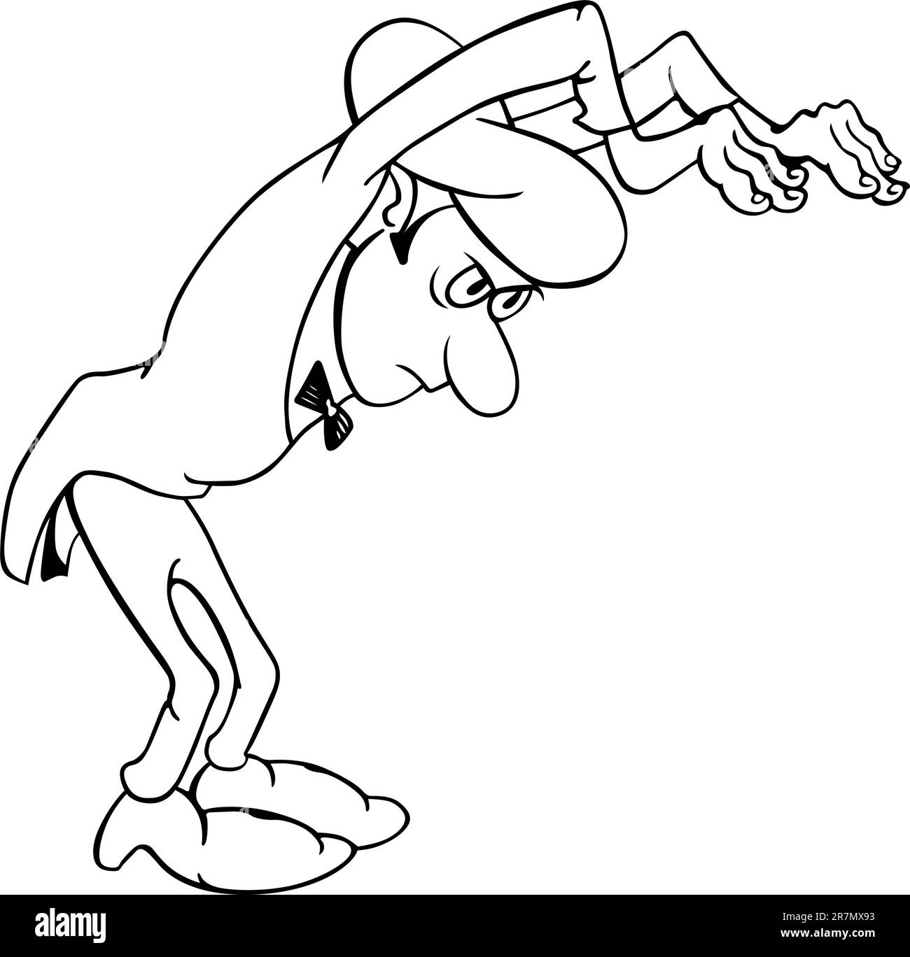 Caricature magicien travaillant sur fond blanc Illustration de Vecteur