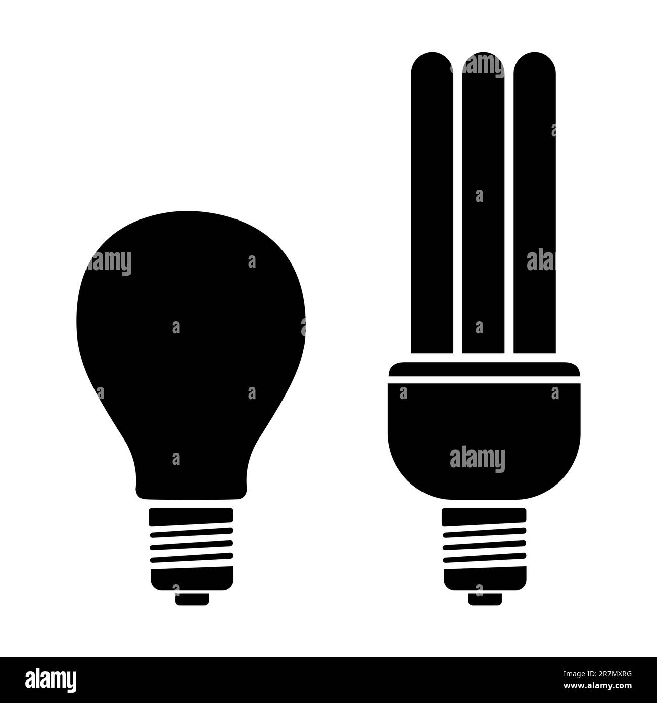 Illustration de l'ampoule et la LCF sur fond isolé Illustration de Vecteur