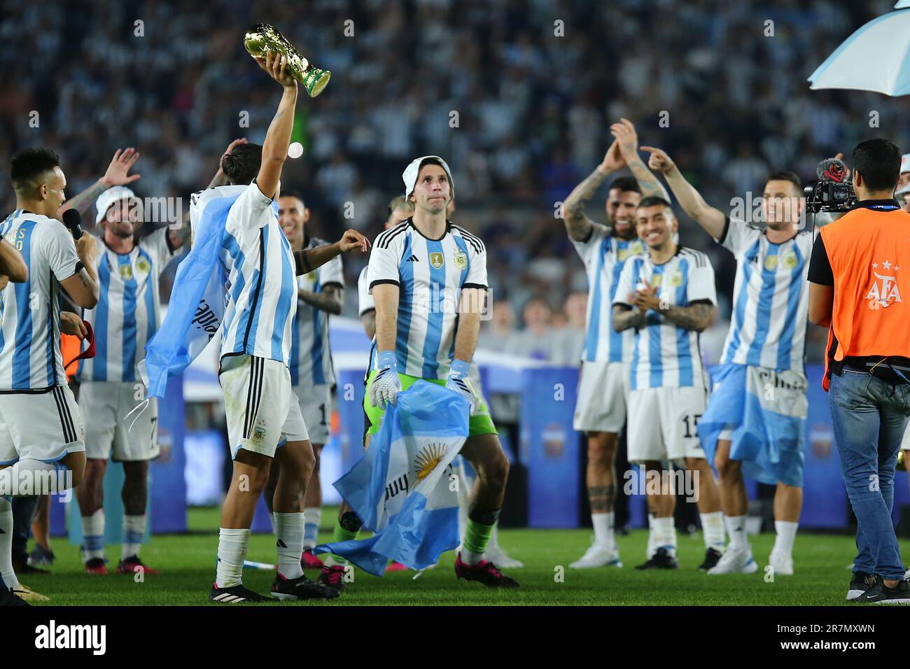 Champion de la coupe du monde de l'équipe de football Argentine Banque D'Images