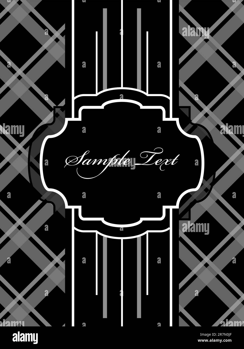 Carte de vœux Vector vintage noir et gris Illustration de Vecteur