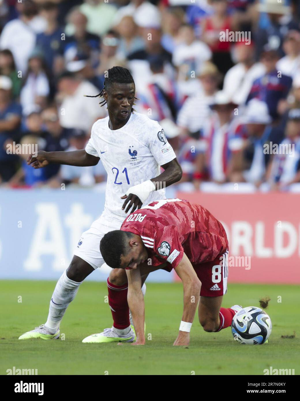 Loulé, 06/16/2023 - ce soir, l'équipe nationale de Gibraltar a reçu  l'équipe nationale de France à EstÃdio do Algarve, dans un match qui compte  pour la qualification de Championnat d'Europe 2024. Eduardo