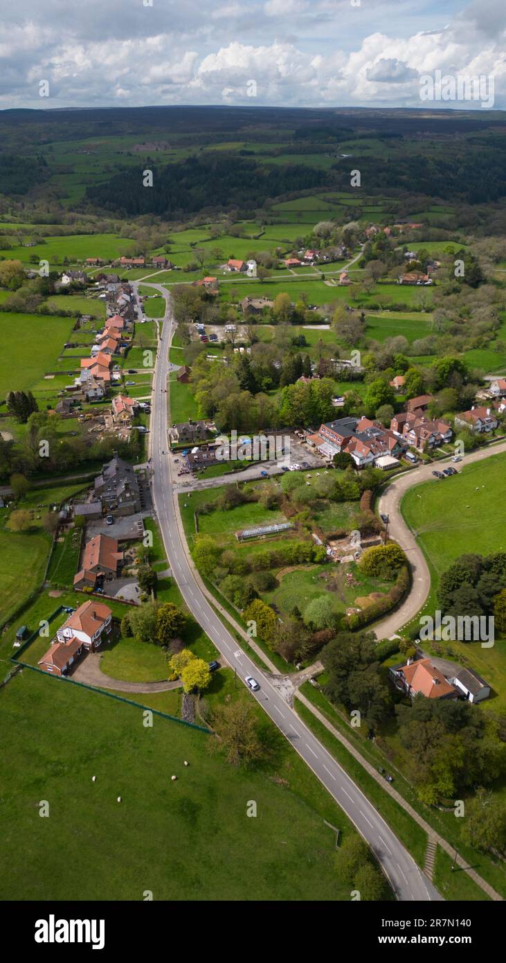 Vue aérienne Goathland North Yorkshire Royaume-Uni Banque D'Images