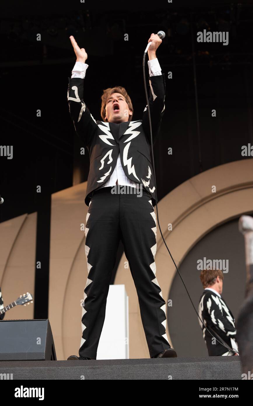 Londres, Royaume-Uni. 16th juin 2023. Les ruches jouent en direct au stade Emirates qui soutient les Arctic Monkeys. Cristina Massei/Alamy Live News Banque D'Images