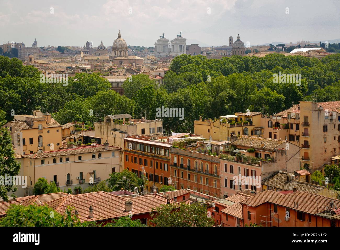 Basilique Saint-Pierre, vue aérienne depuis la colline Gianicolo, à Rome, Italie Banque D'Images