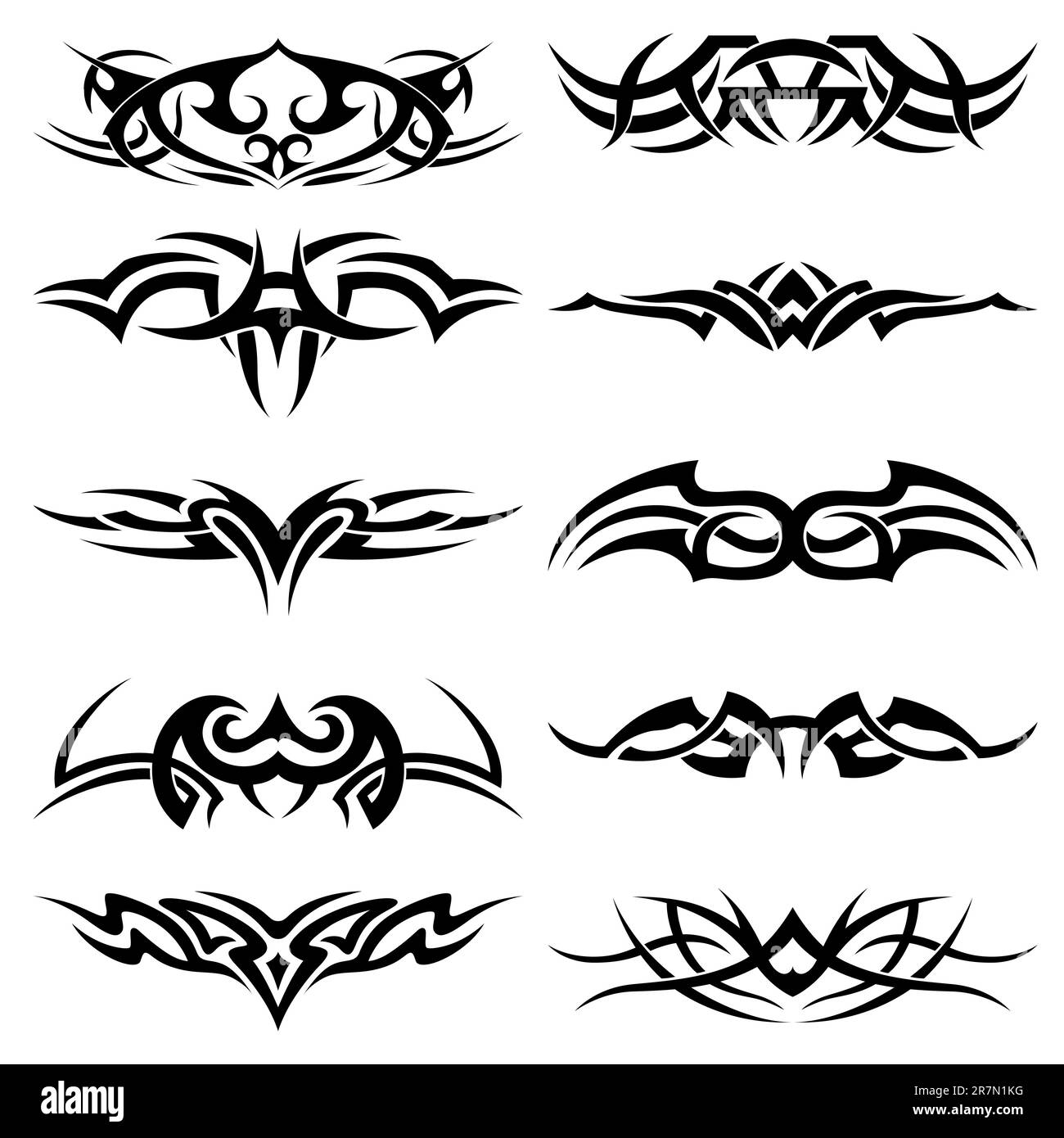 Ensemble de tatouage tribal inclus Illustration de Vecteur