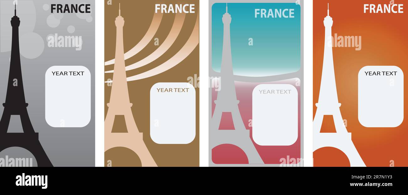 France. Quatre bannières vectorielles pour votre conception Illustration de Vecteur