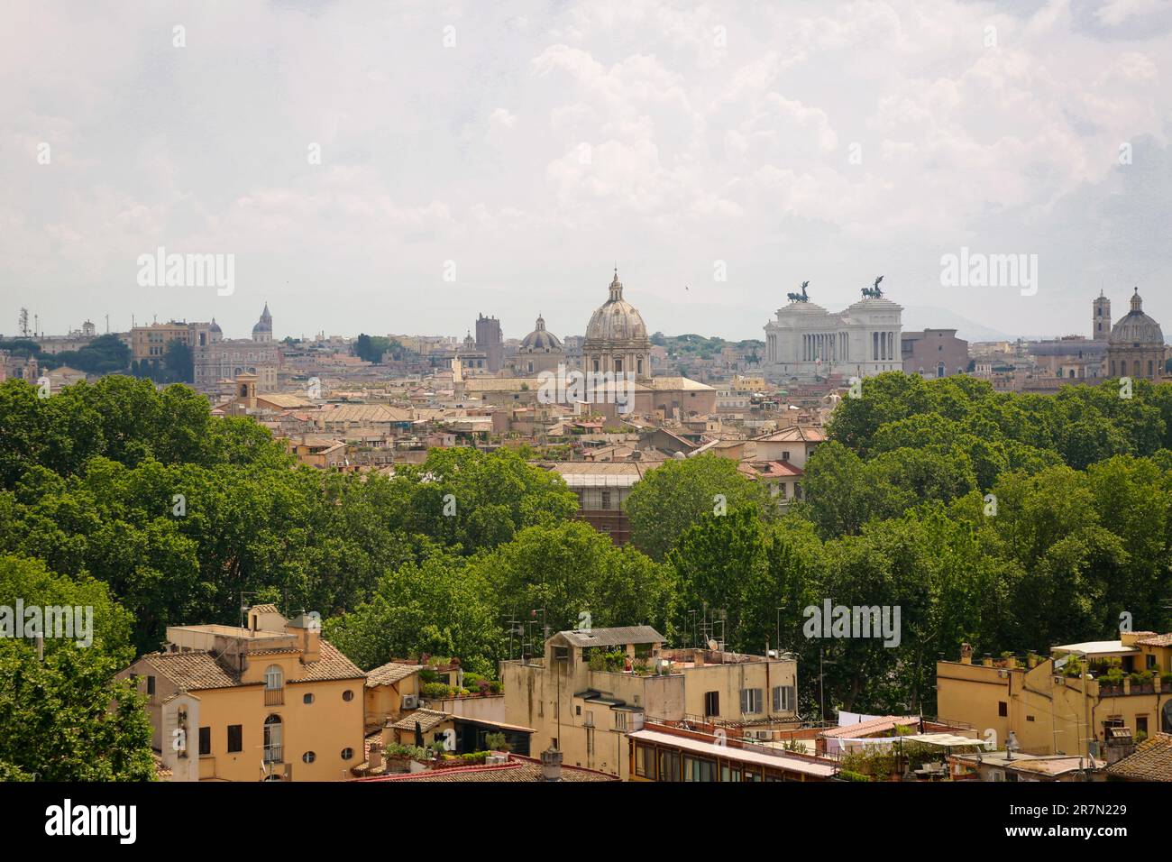 Basilique Saint-Pierre, vue aérienne depuis la colline Gianicolo, à Rome, Italie Banque D'Images