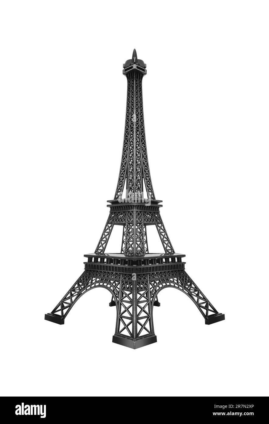 Modèle de la Tour Eiffel isolé sur blanc. Banque D'Images