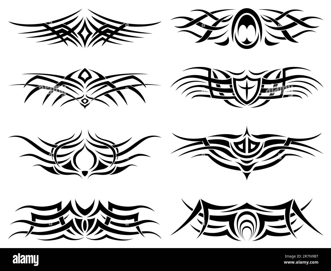 Ensemble de tatouage tribal inclus Illustration de Vecteur