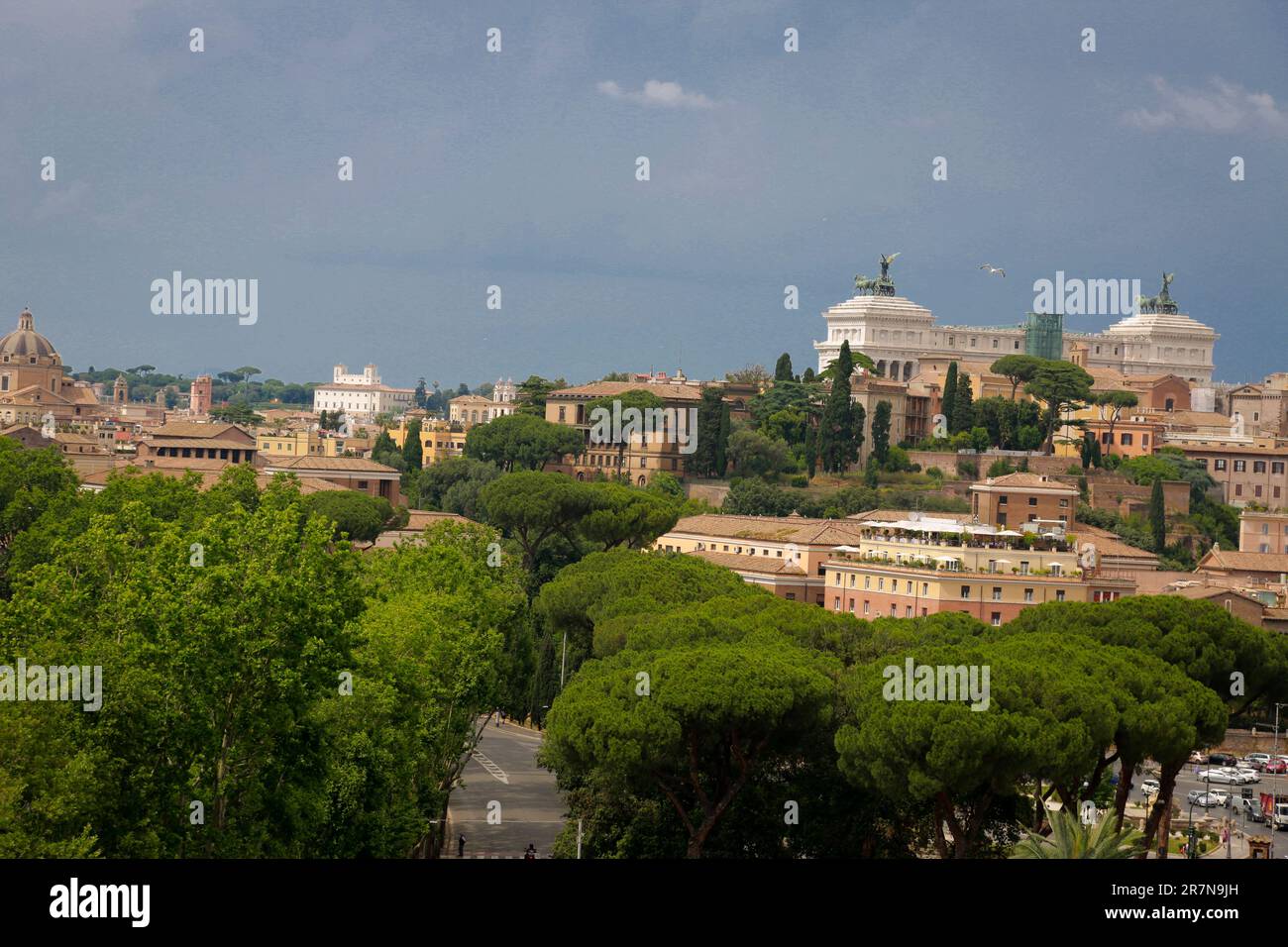 Rome, basilique saint-pierre, vue aérienne sur le paysage depuis la colline de gianicolo, italie Banque D'Images