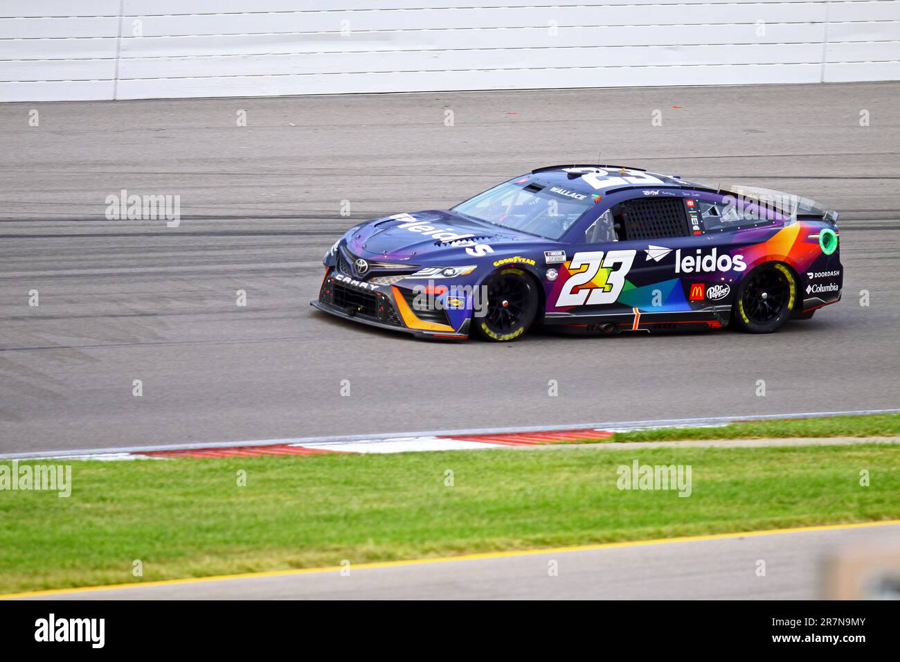 Madison, il États-Unis - 4 juin 2023: Circuit de technologie mondiale, NASCAR, 'Profitez de l'Illinois 300' Bubba Wallace Banque D'Images