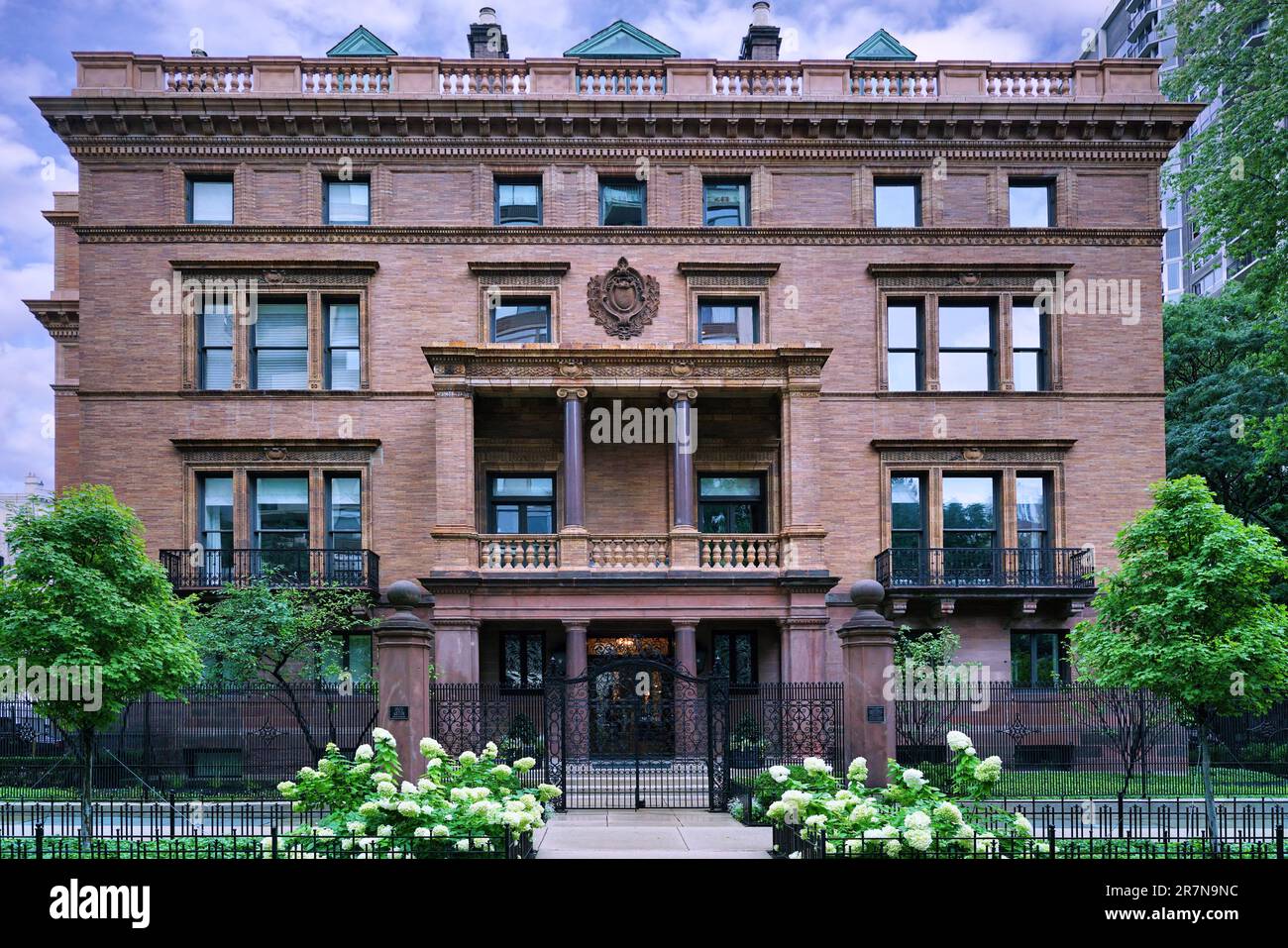 Quartier Gold Coast de Chicago, 1890s maisons converties en appartements Banque D'Images