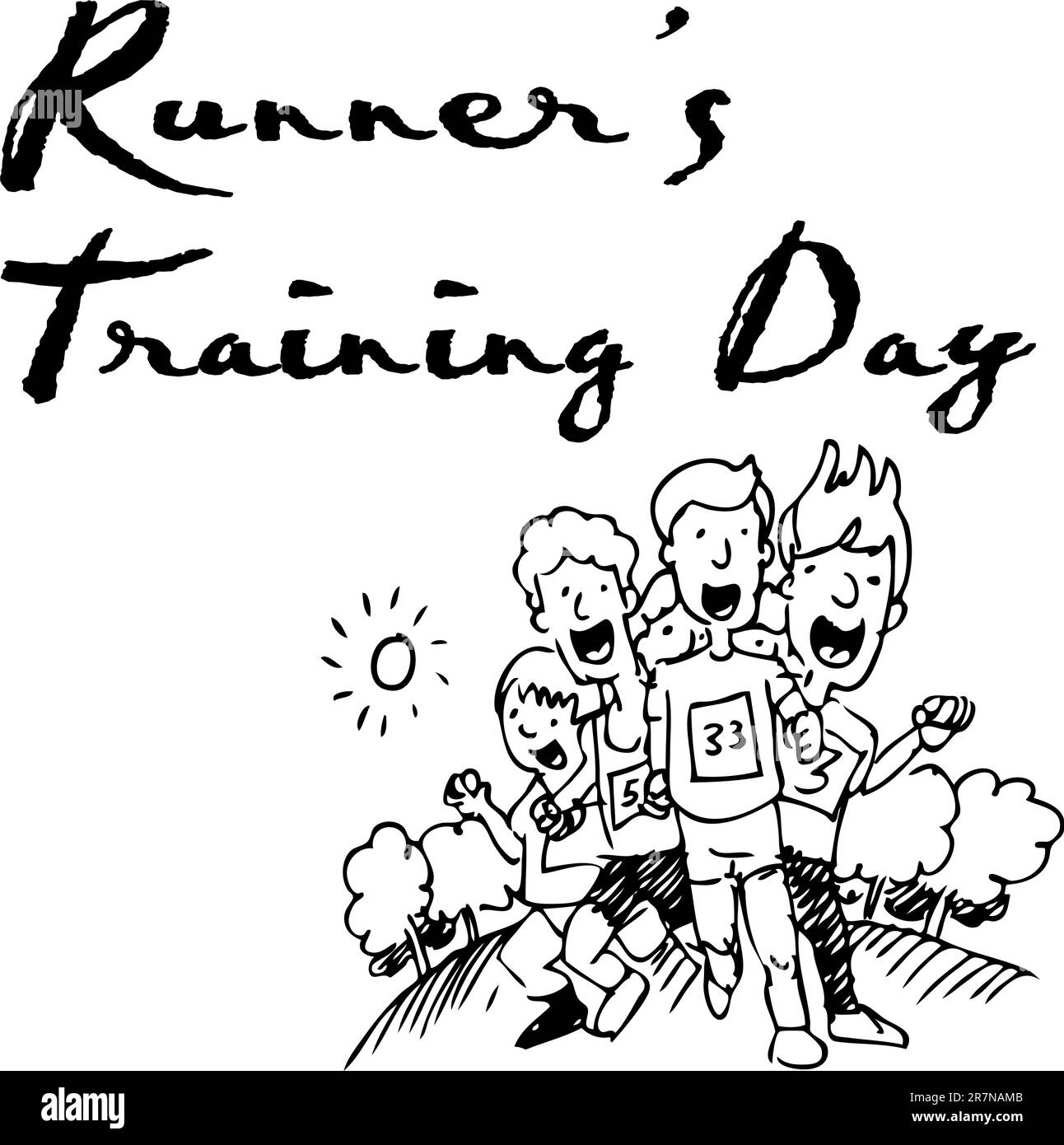 L'image d'un groupe de coureurs dans une course. Illustration de Vecteur