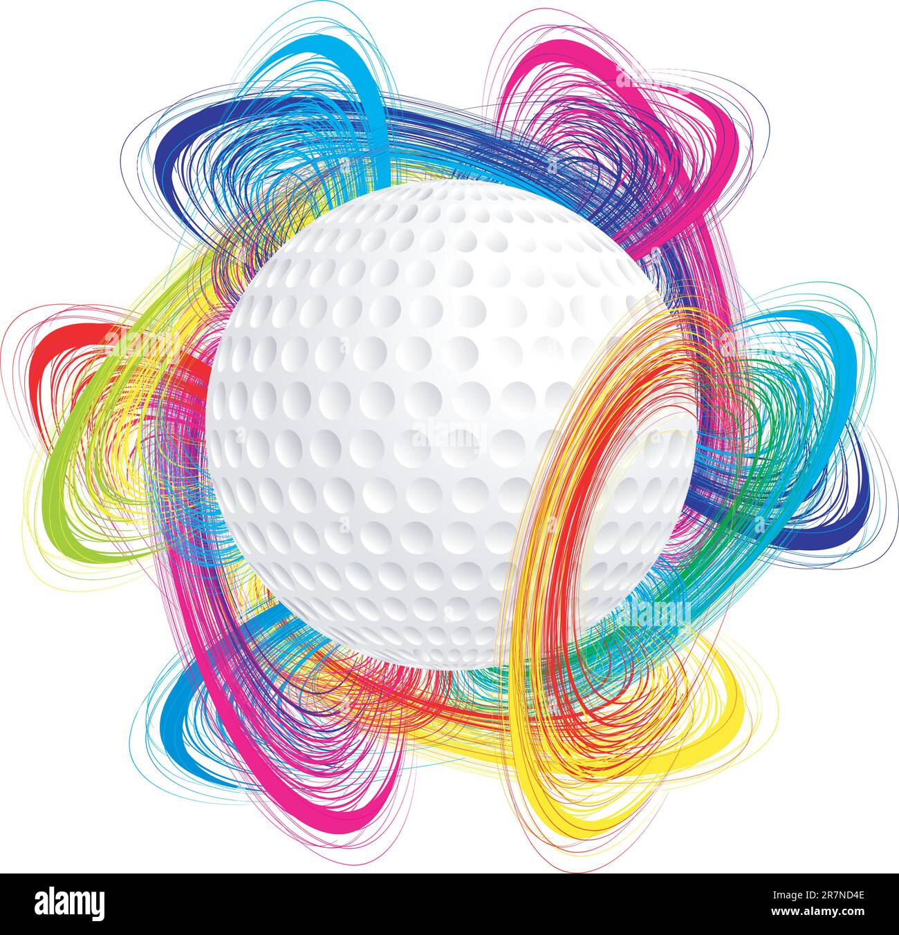 Balle de golf comme le concept d'un tournoi international Illustration de Vecteur