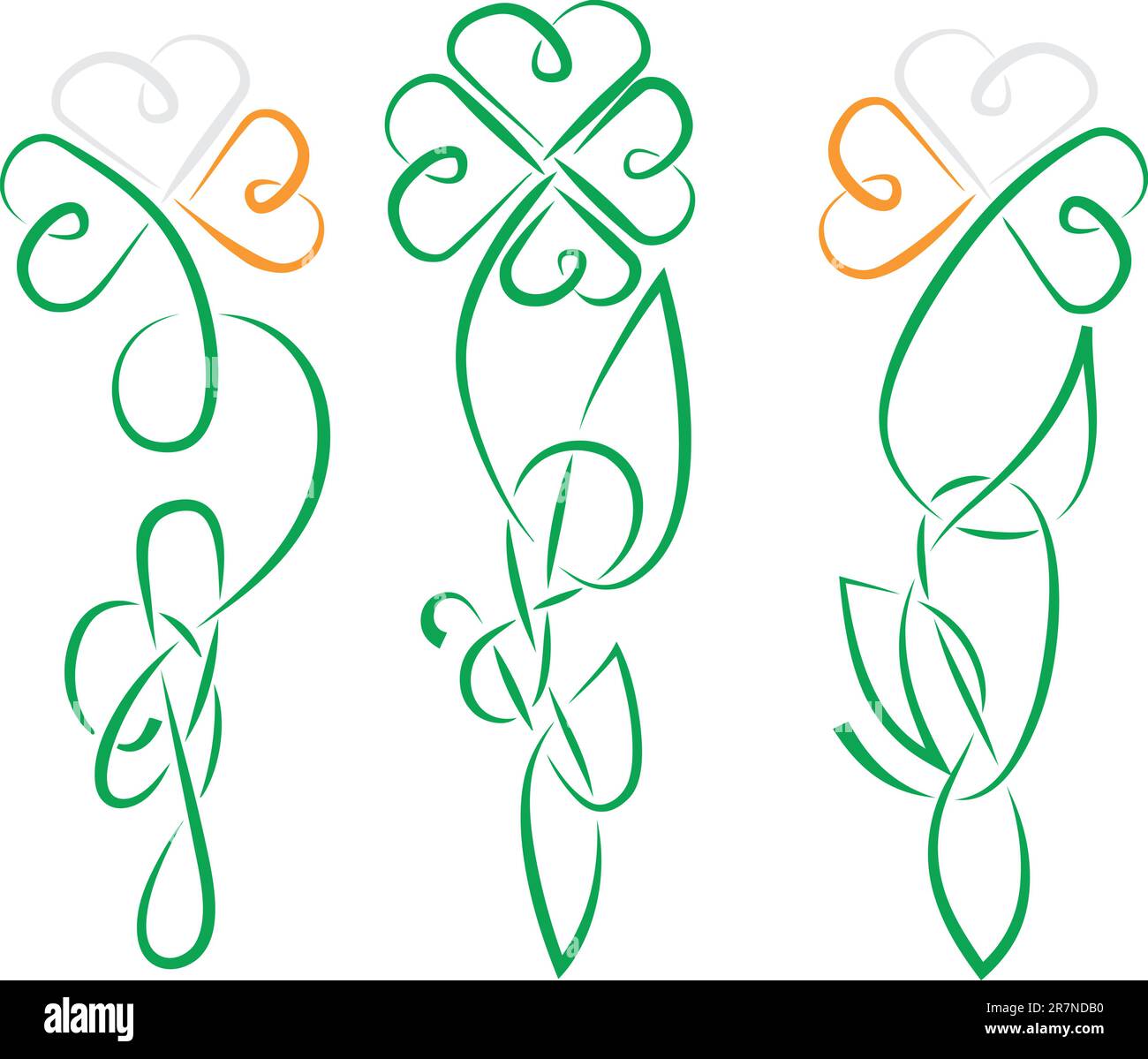 Les shamrock ont été faits en Irlande antique ou le style celtique Knot tous les détails sont séparés, la couleur facile à changer, en format eps8 Illustration de Vecteur