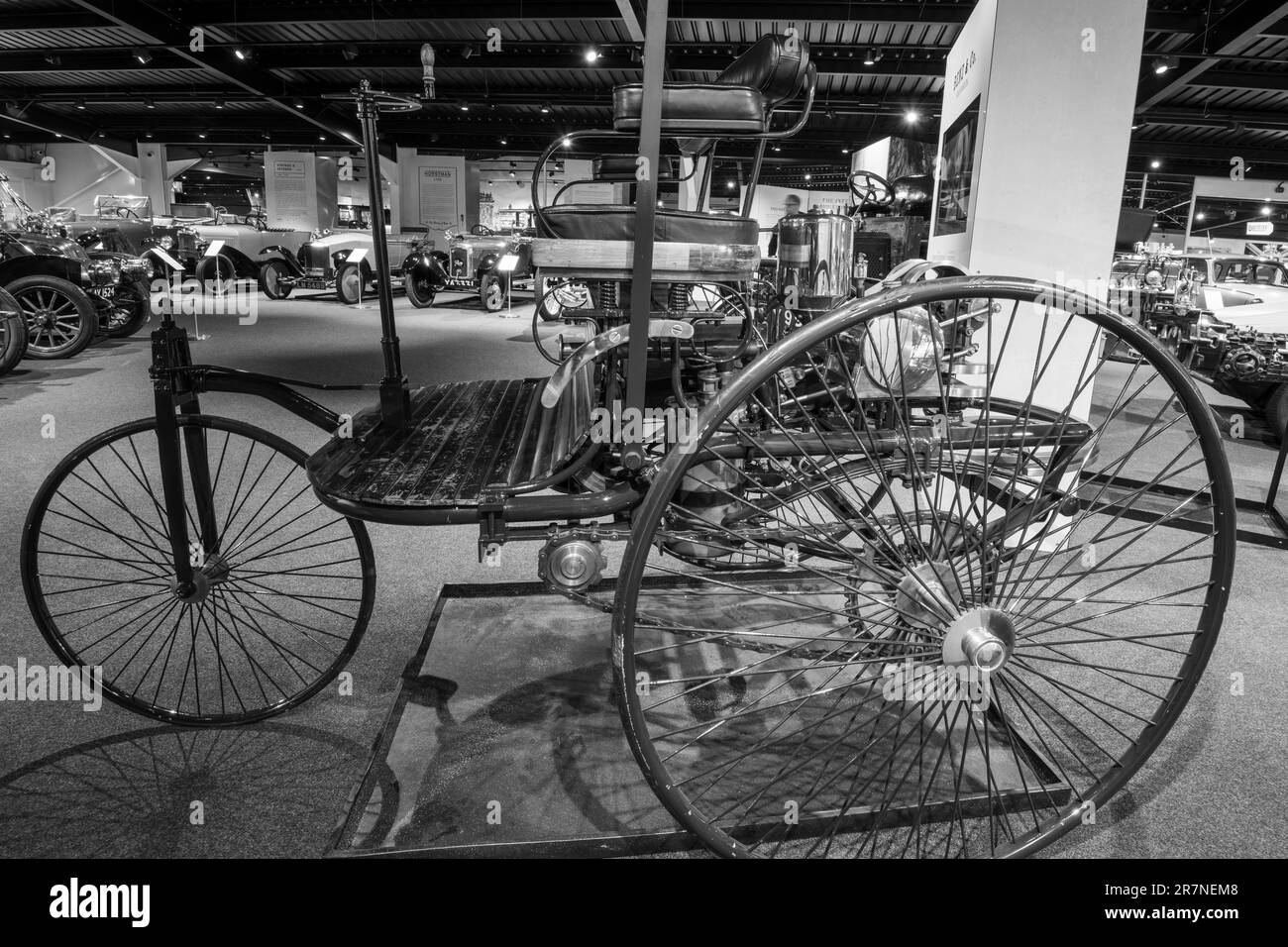 Sparkford.Somerset.United Kingdom.26 mars 2023.A Benz Patent Motorwagen pensé pour être la première automobile au monde est en démonstration au Haynes Motor Mu Banque D'Images