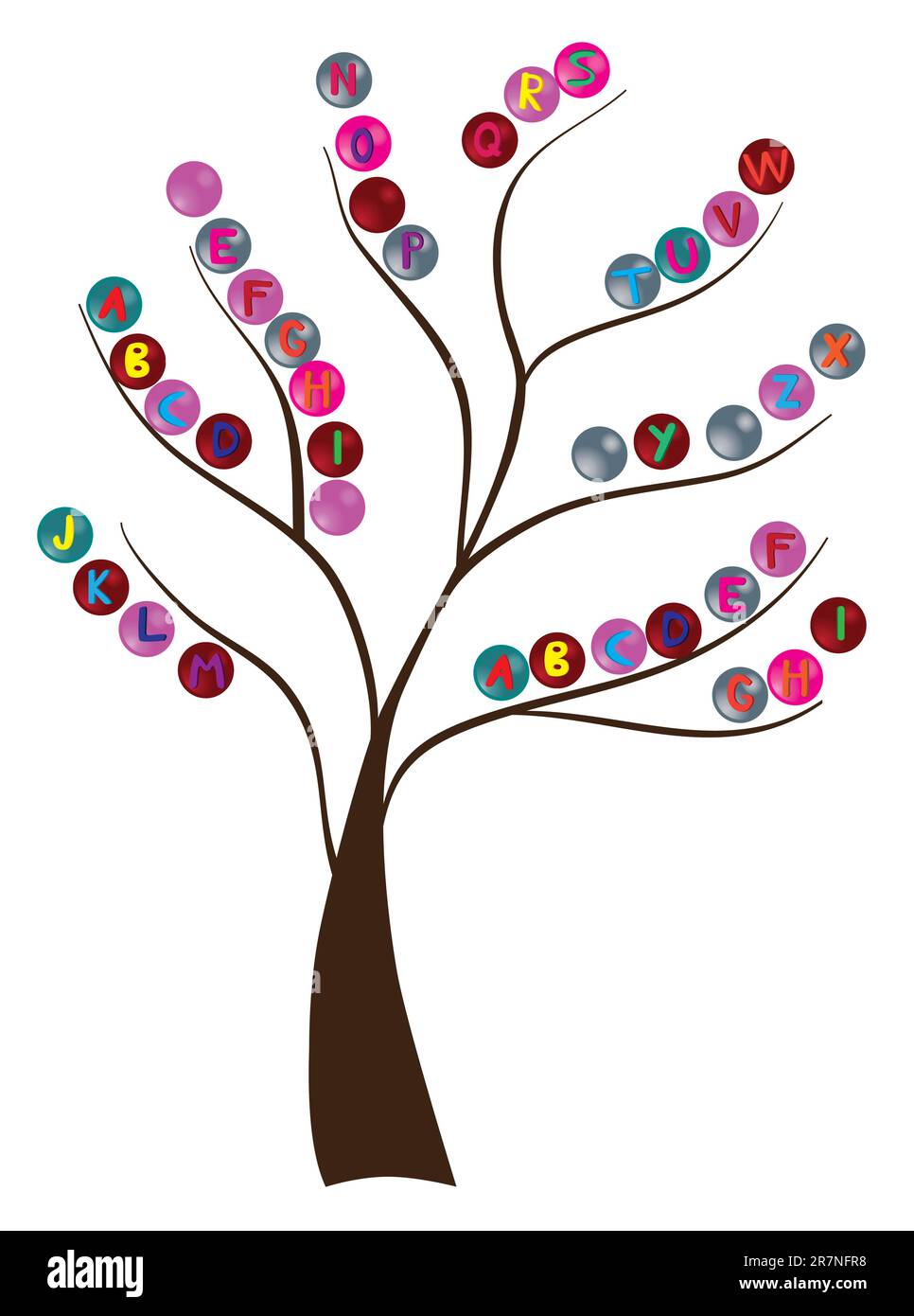 Illustration vectorielle de l'arbre alphabétique Illustration de Vecteur