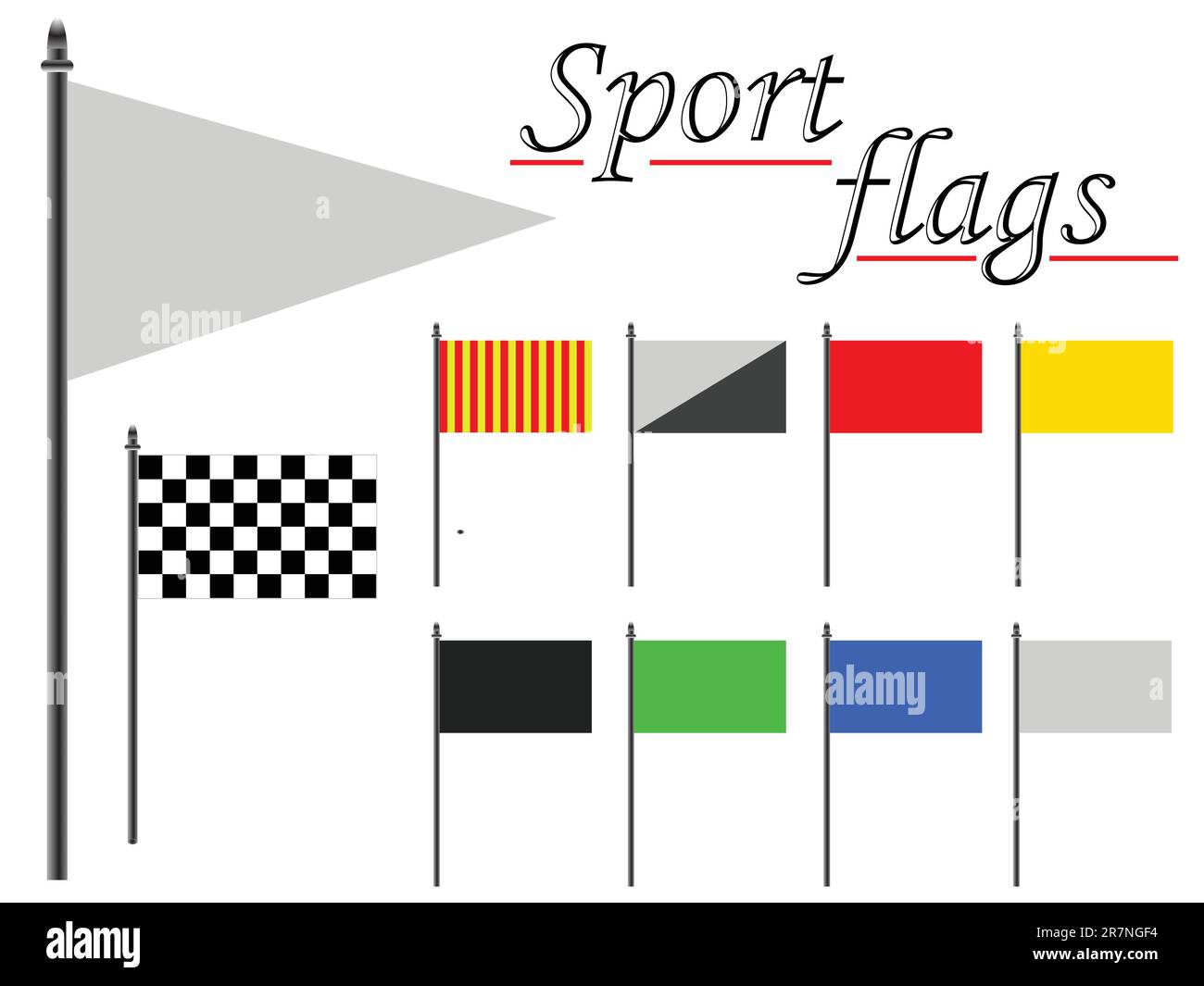 collection de drapeaux de sport sur fond blanc, illustration vectorielle abstraite Illustration de Vecteur