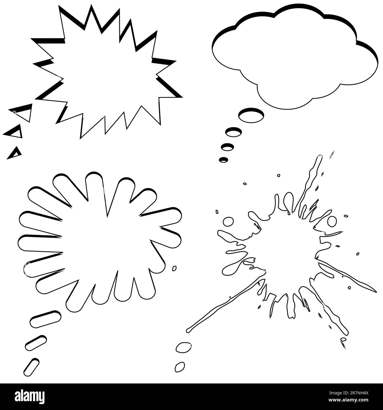 bulles de texte noires sur fond blanc, illustration vectorielle abstraite Illustration de Vecteur