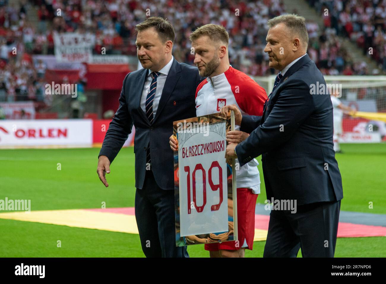 Varsovie, Pologne. 16th juin 2023. Jakub B?aszczykowski de Pologne pendant le match international amical entre la Pologne et l'Allemagne au stade national du PGE à Varsovie, Pologne sur 16 juin 2023 (photo par Andrew Surma/ Credit: SIPA USA/Alay Live News Banque D'Images