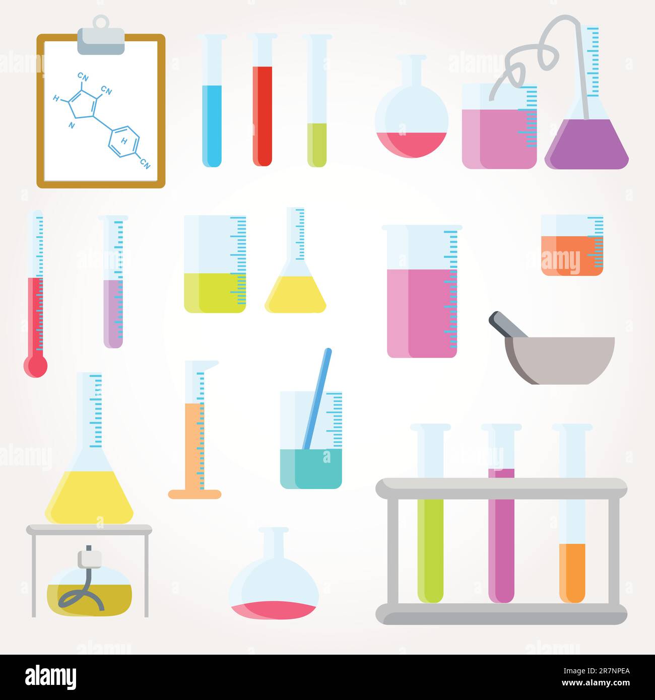 Tubes à essais chimiques icons vector illustration Illustration de Vecteur