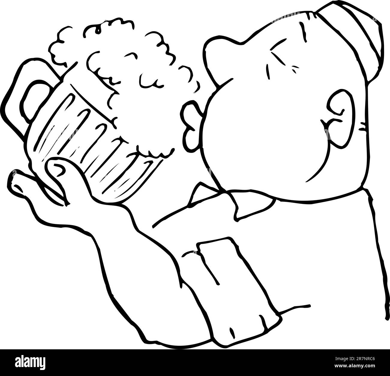 Man drinking beer Illustration de Vecteur