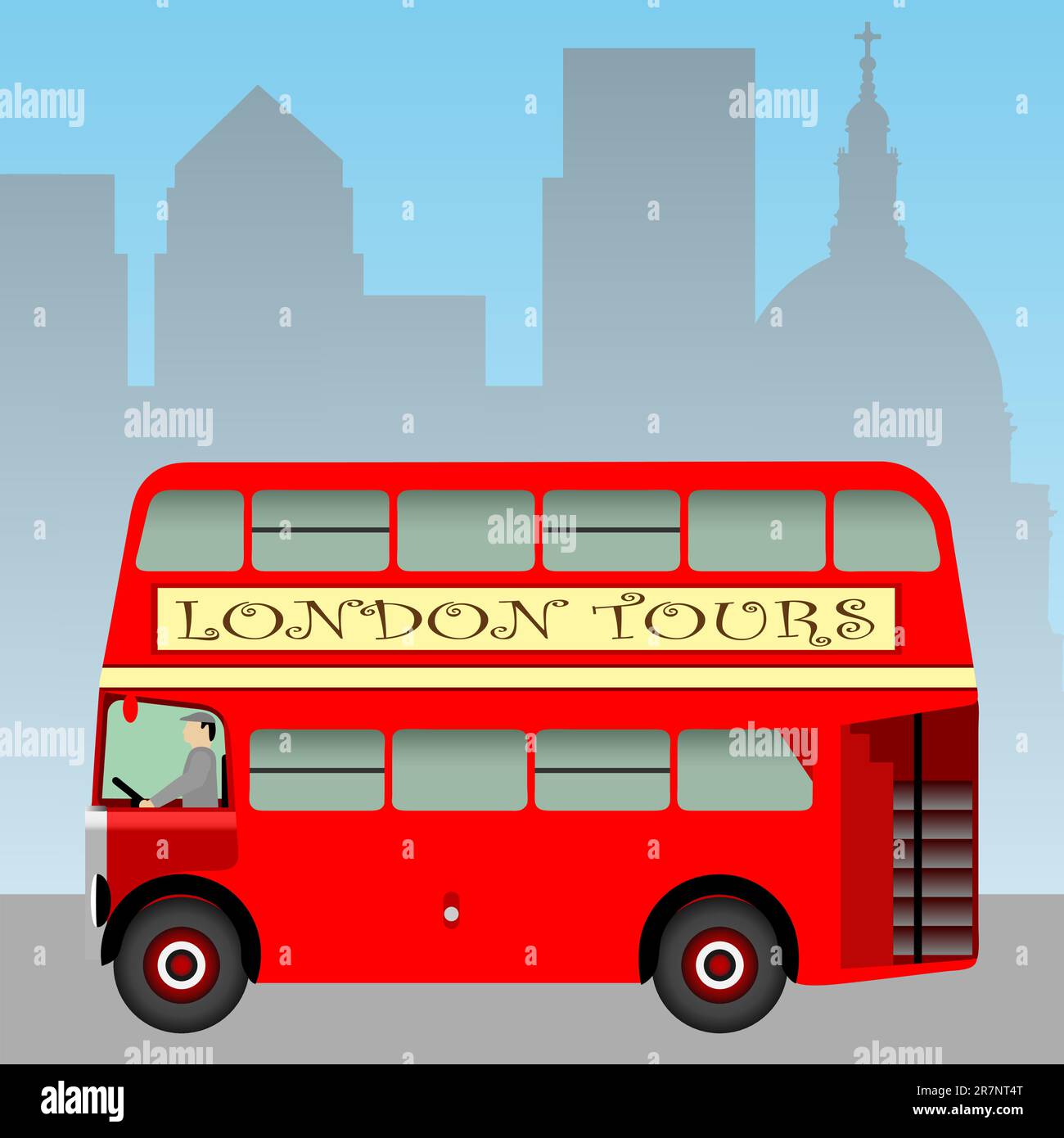 Un bus londonien rouge Illustration de Vecteur