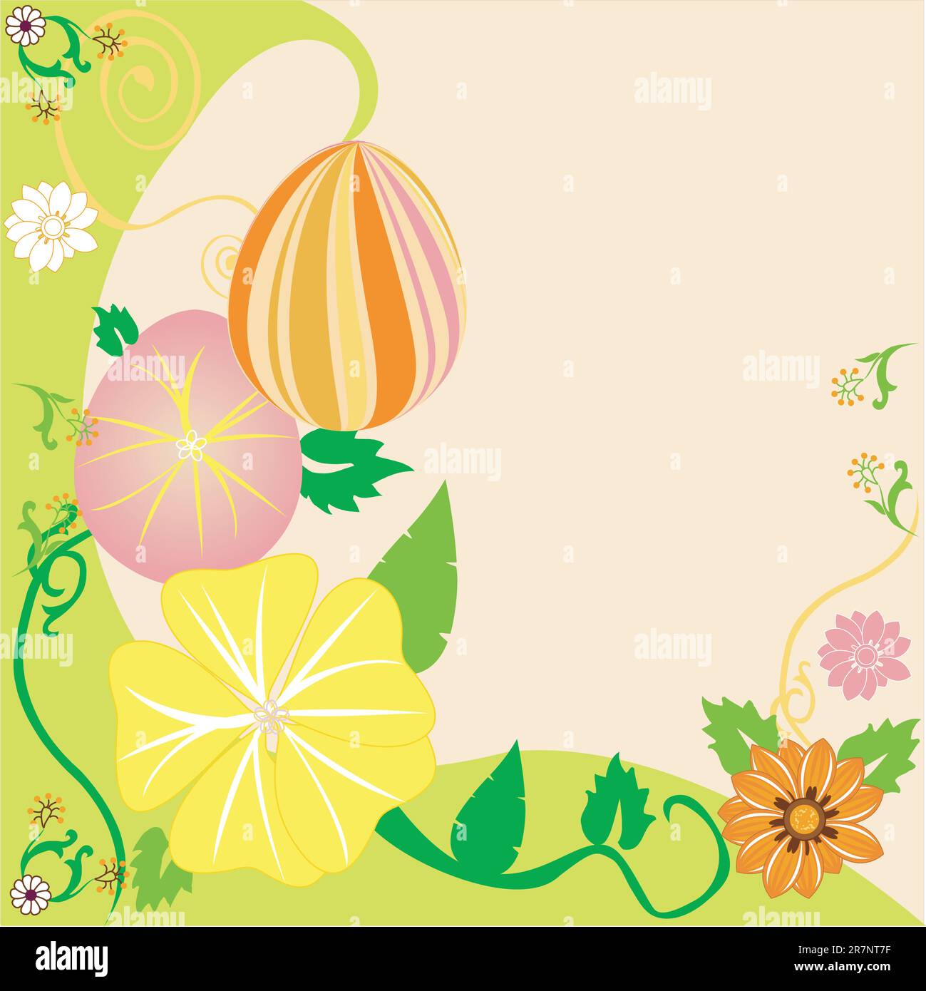 Illustration Vecteur de fond Floral Œufs de Pâques 2. Illustration de Vecteur