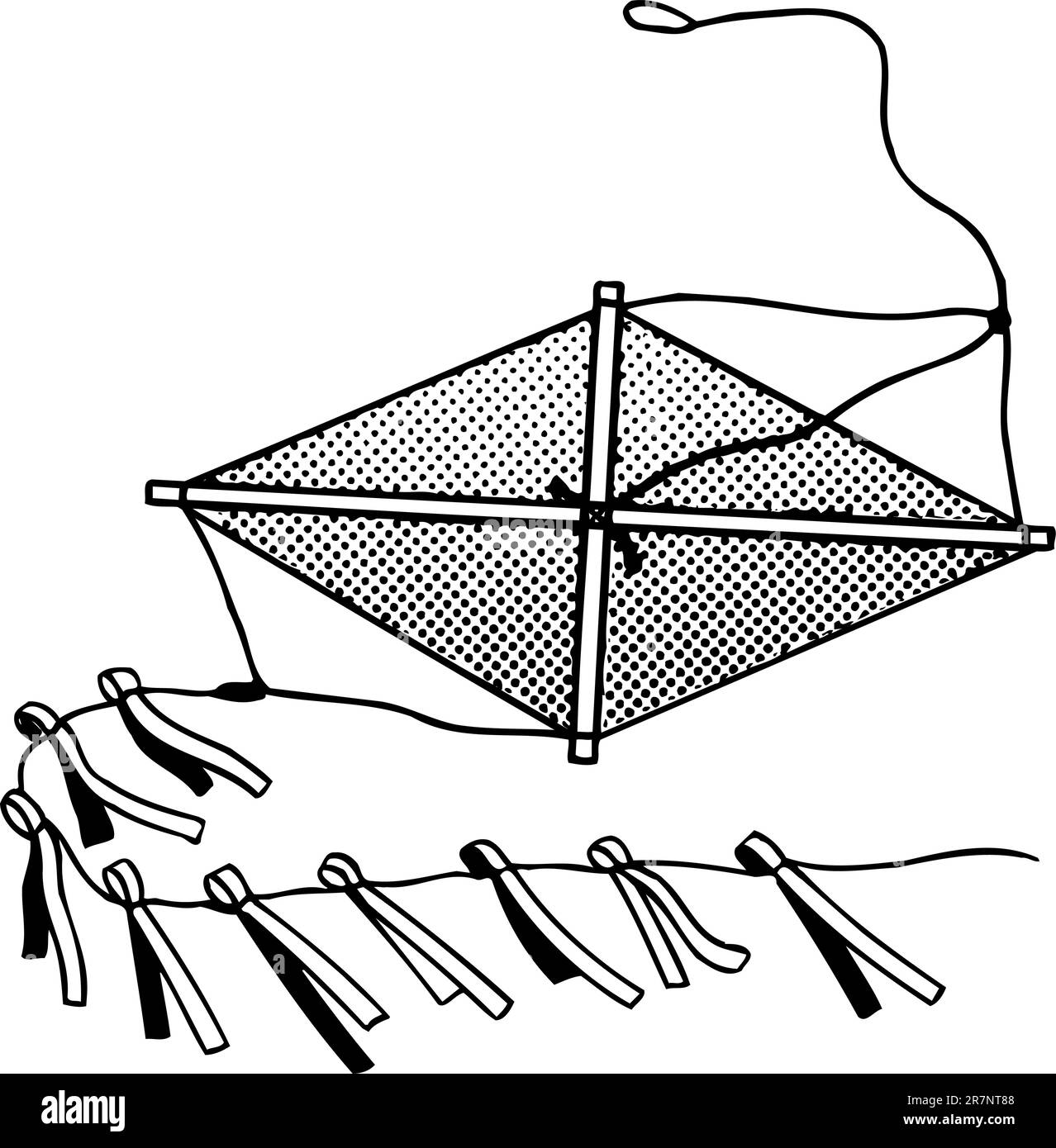 Cerf-volant isolé sur blanc Illustration de Vecteur