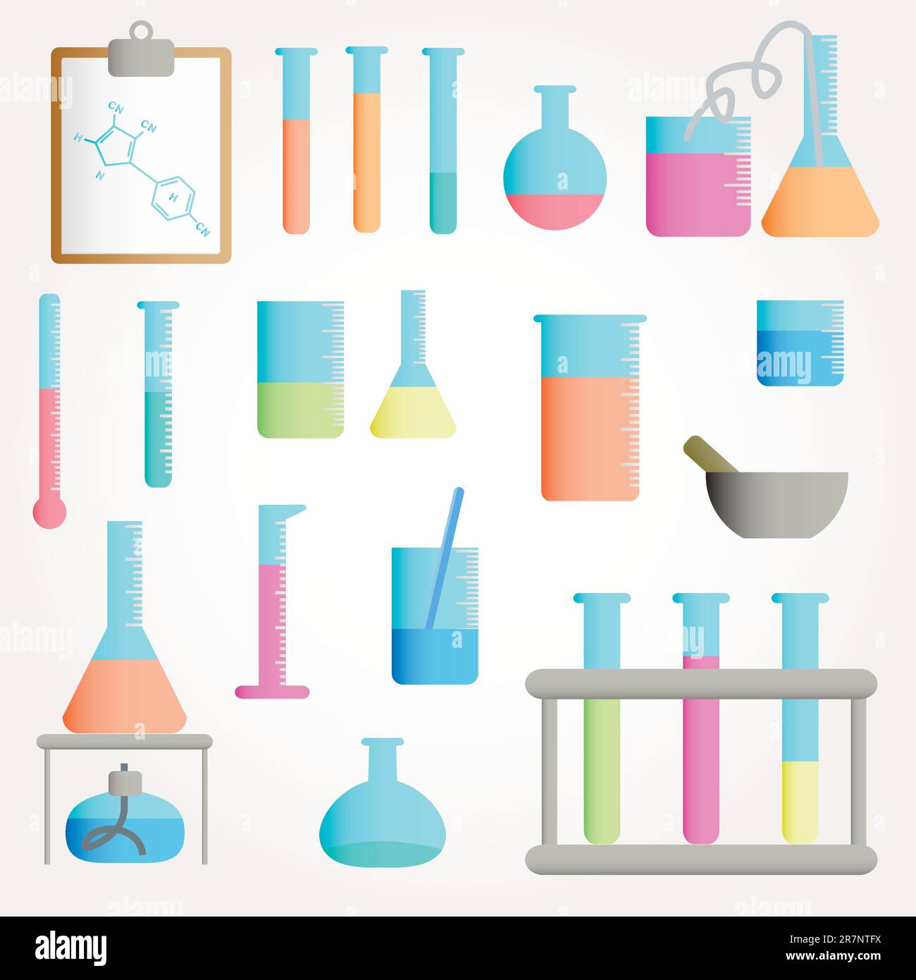 Tubes à essais chimiques icons vector illustration Illustration de Vecteur