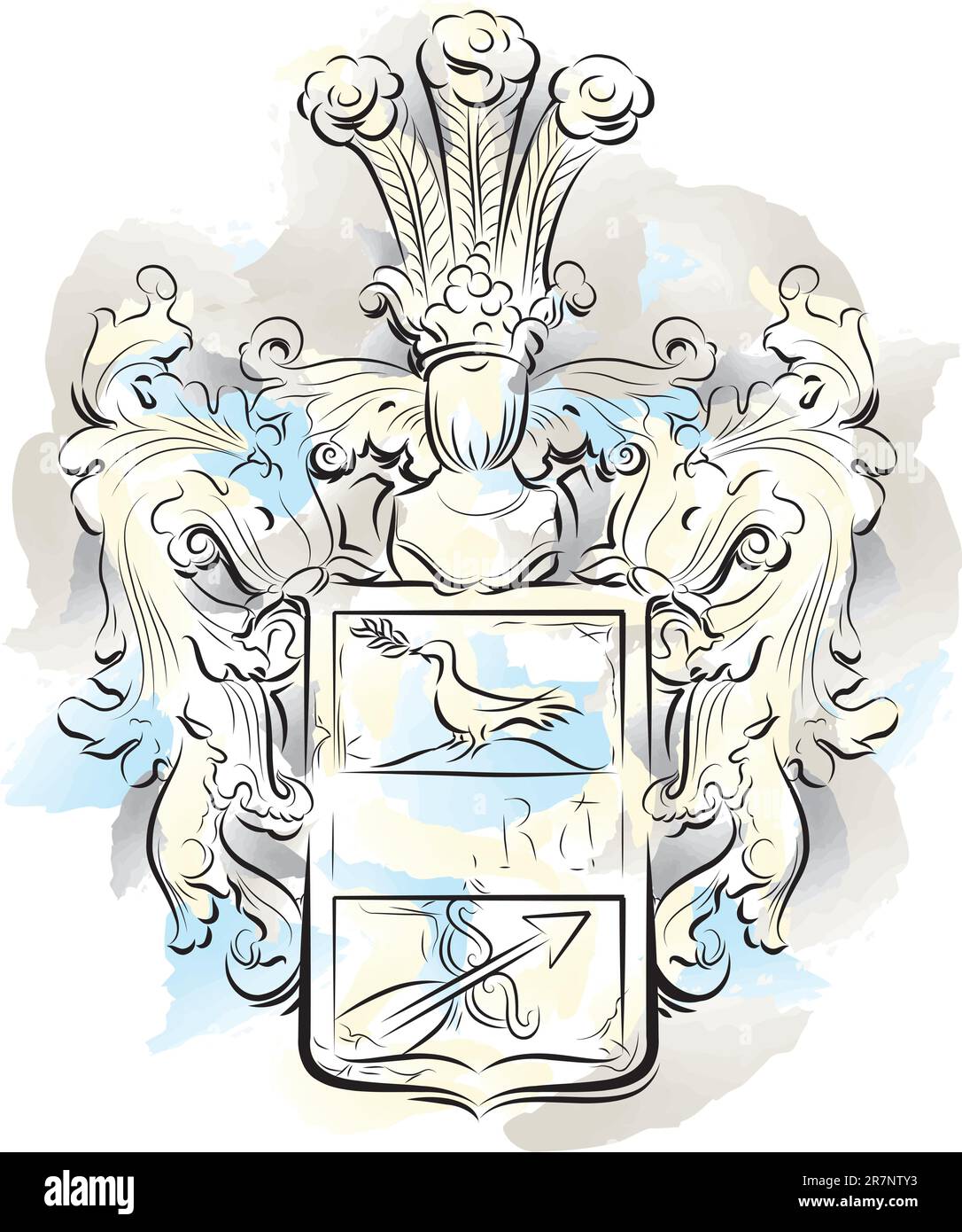 Emblème de couleur vintage sur une pierre, Kotor, Monténégro. Illustration vectorielle Illustration de Vecteur