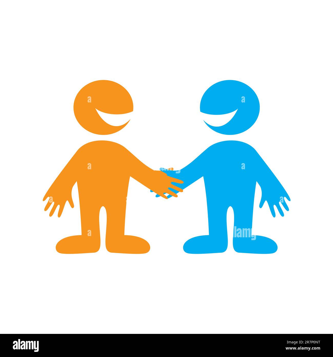 Symbole de la réussite des négociations commerciales. Partenaires commerciaux. Signe vectoriel. Illustration de Vecteur