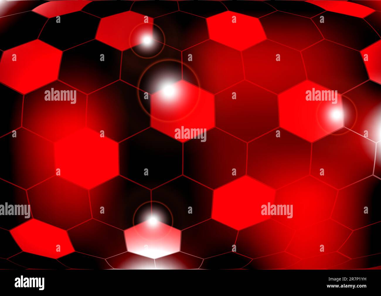 Résumé fond rouge - formes hexagonales dans les tons de rouge Illustration de Vecteur