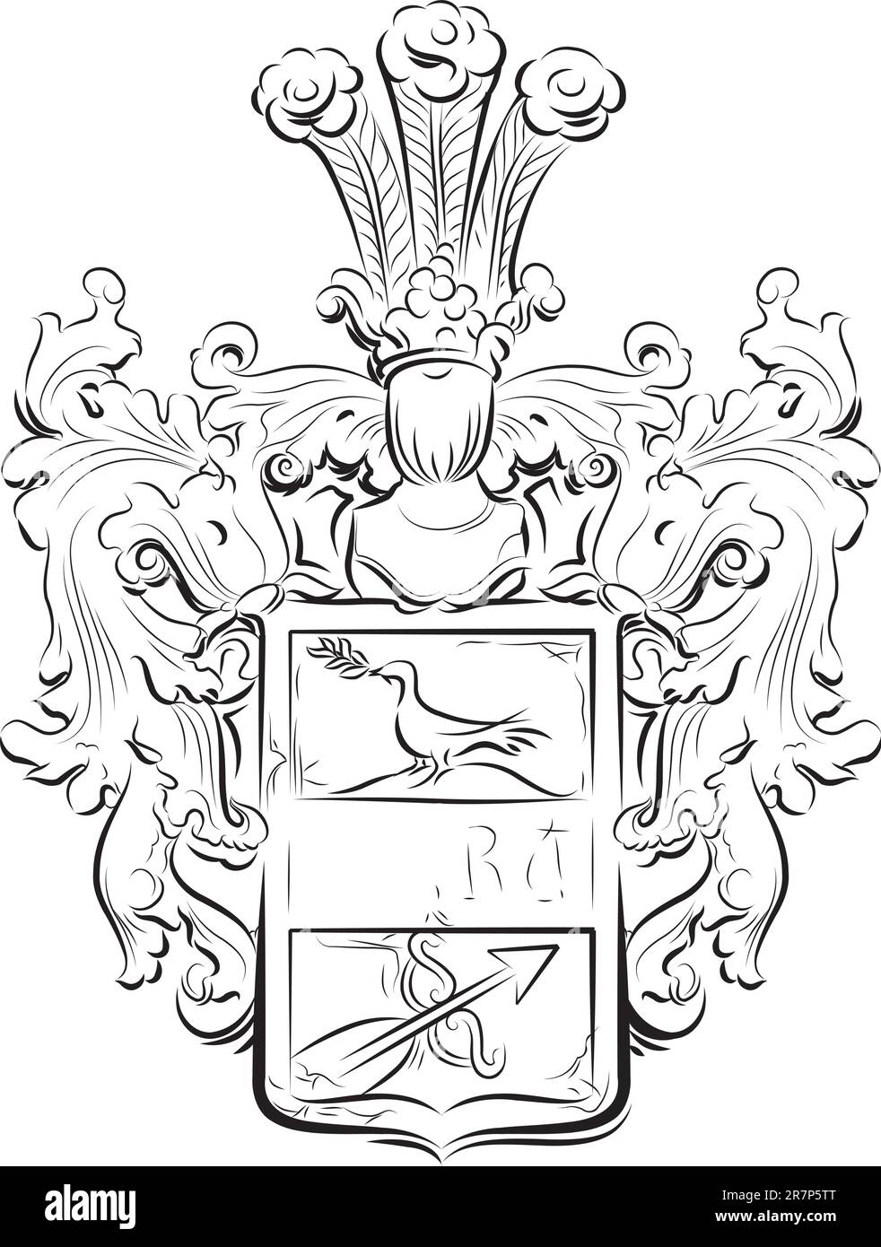 Emblème vintage sur une pierre, Kotor, Monténégro. Illustration vectorielle Illustration de Vecteur