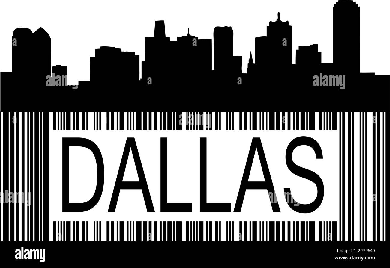 Skyline de Dallas Illustration de Vecteur