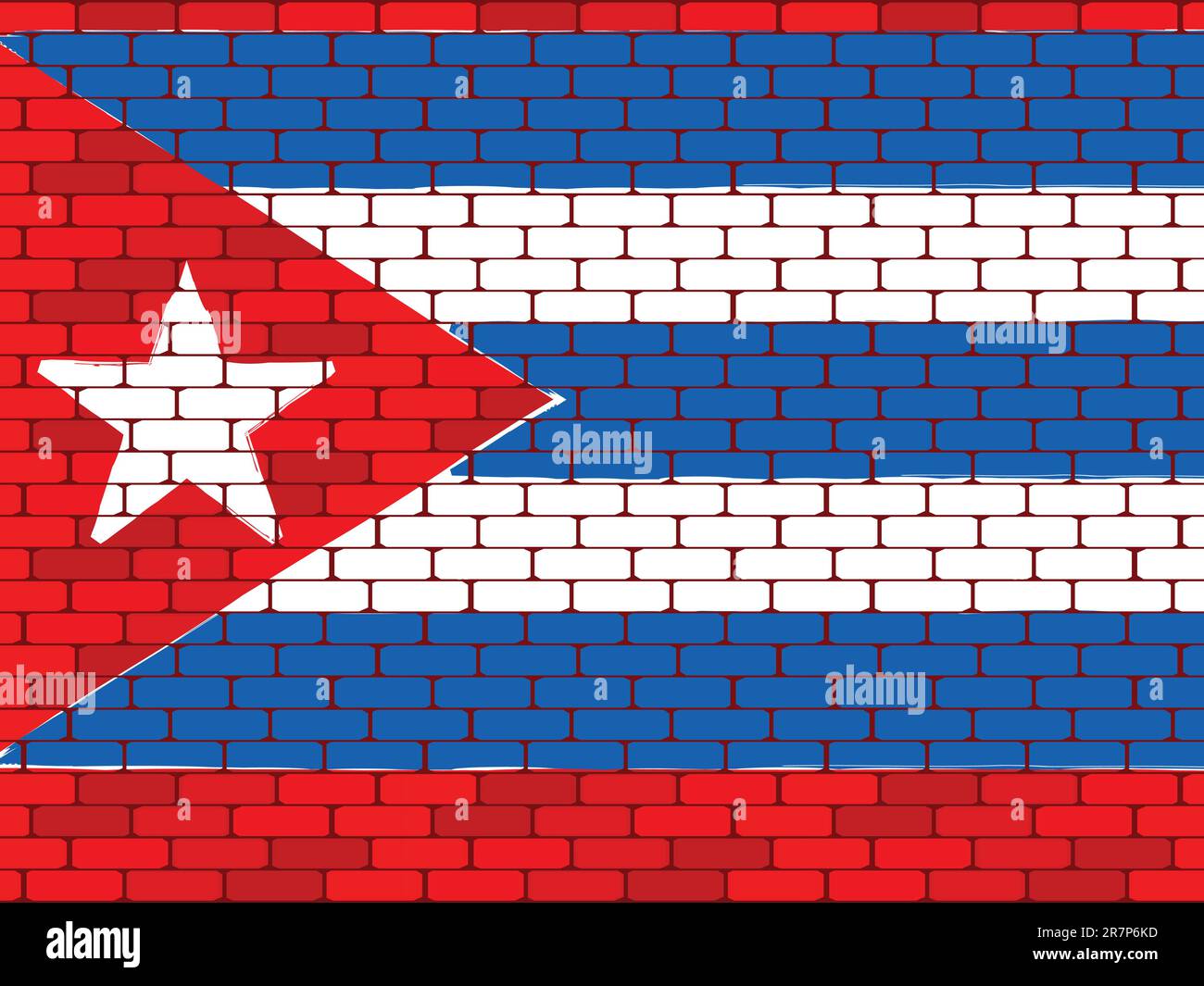 Contexte drapeau de Cuba sur un mur de briques dans un vecteur Illustration de Vecteur