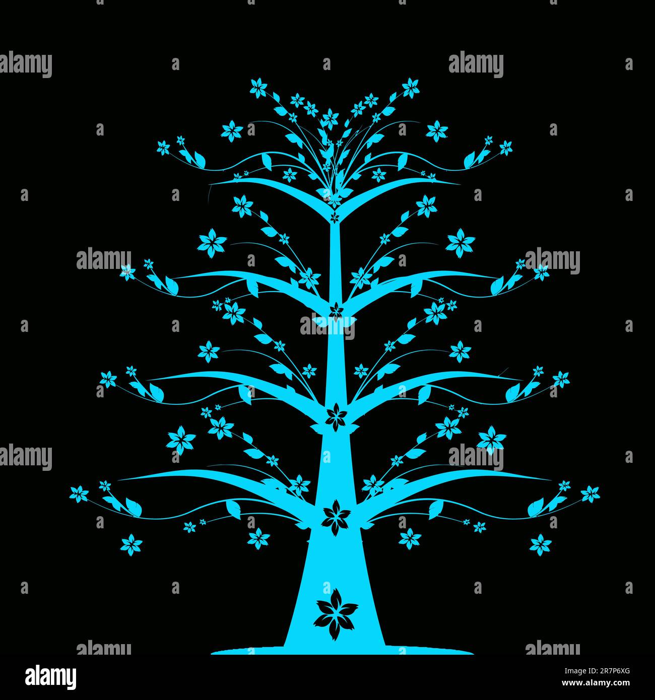 L'art abstrait arbre - vivre pour toujours Illustration de Vecteur