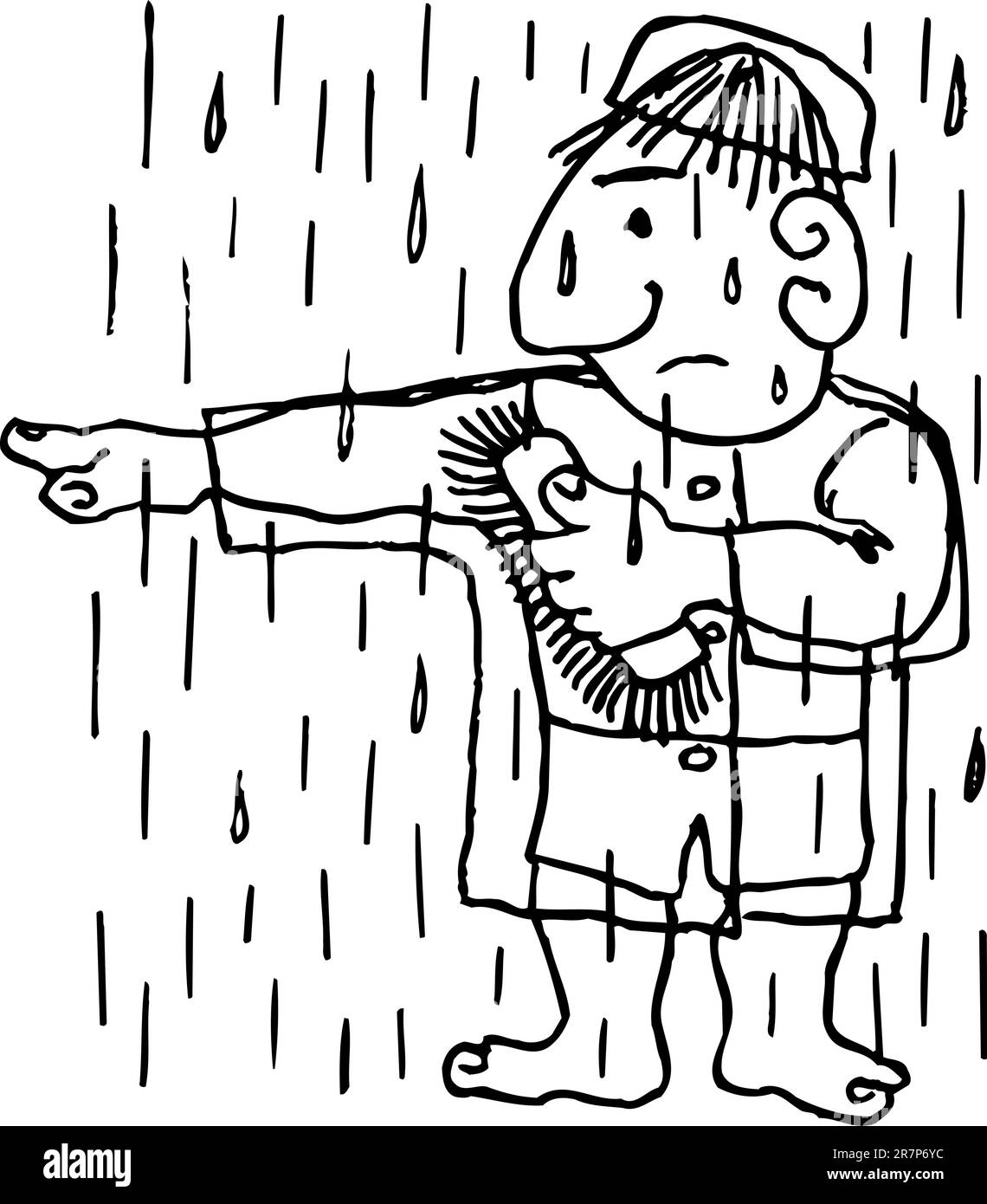 Imperméable de nettoyage homme Illustration de Vecteur