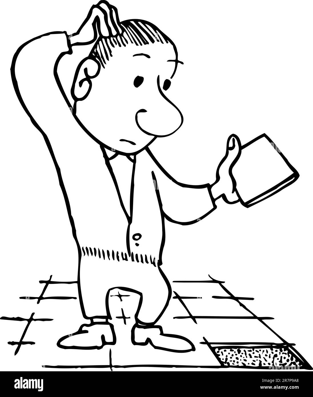 L'homme a un problème avec la tuile Illustration de Vecteur