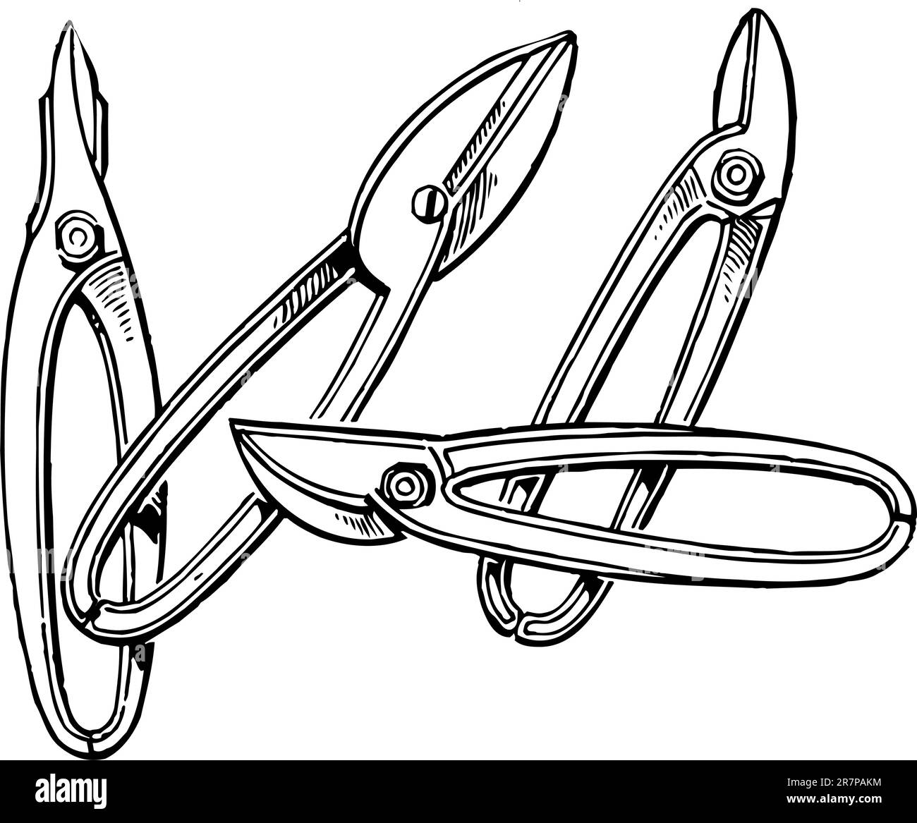 Pinces coupantes isolées sur blanc Illustration de Vecteur
