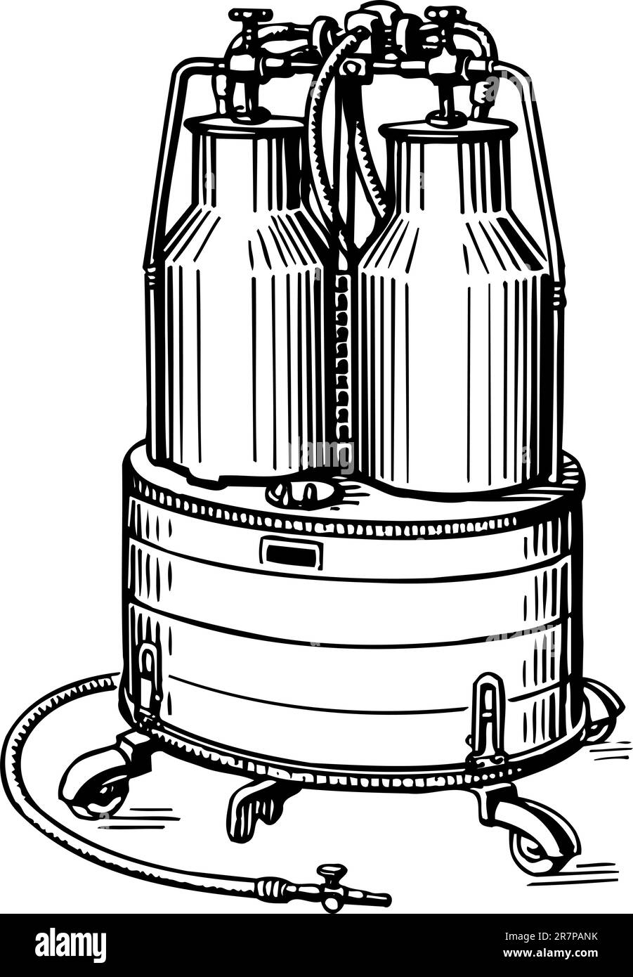 Réservoir de lait isolé sur blanc Illustration de Vecteur