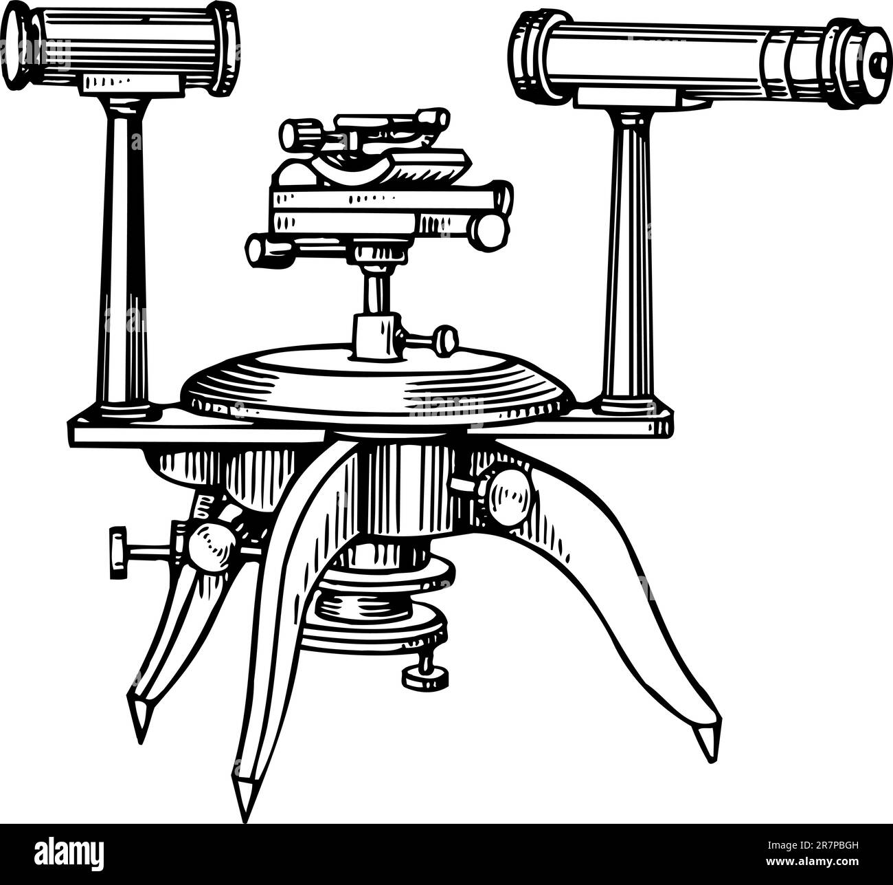 Ancien syarem optique isolé sur blanc Illustration de Vecteur