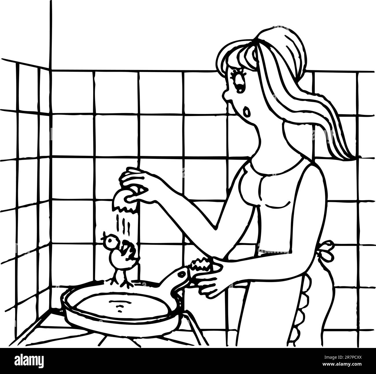 Femme à la cuisine Illustration de Vecteur