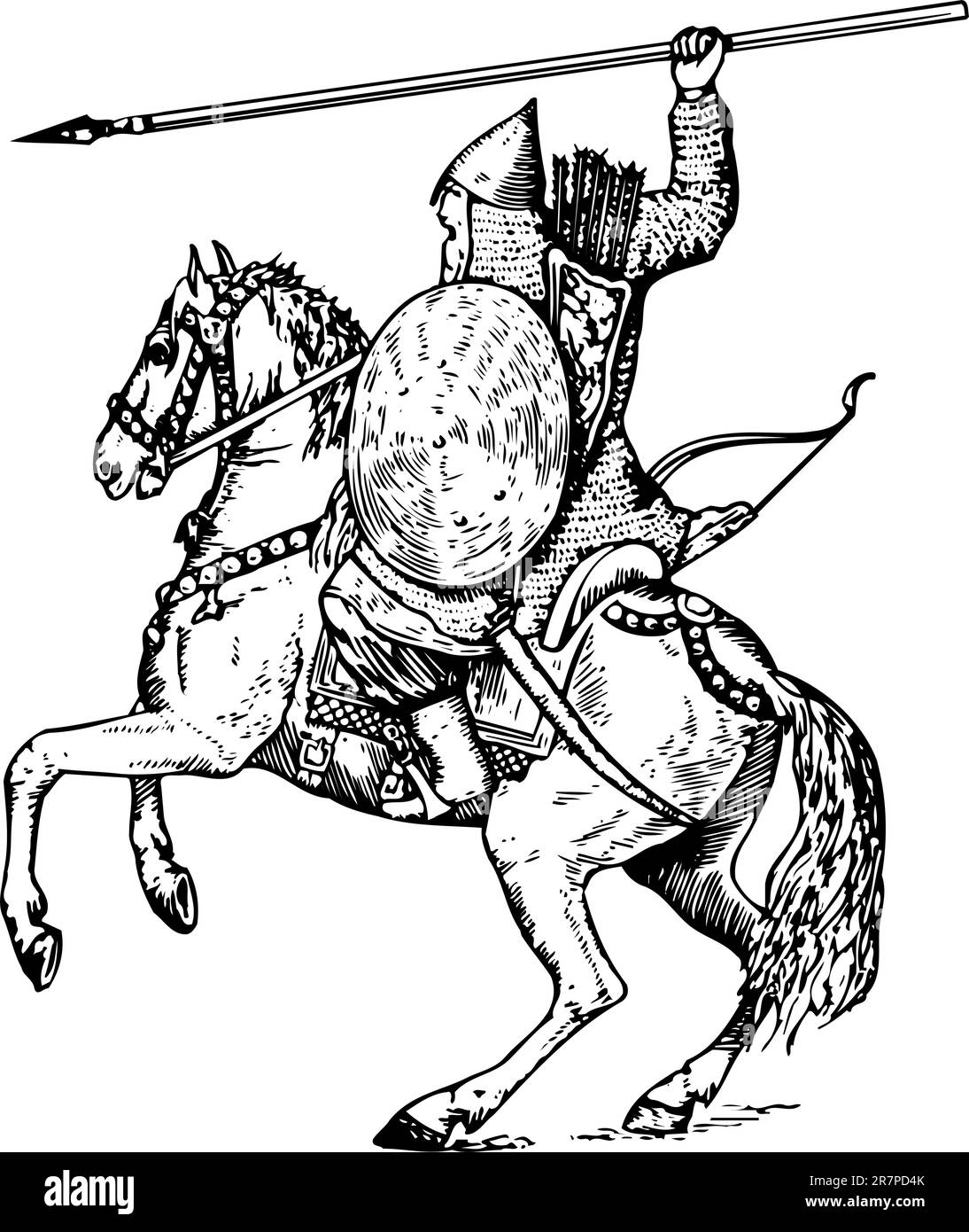 Chevalier à cheval Illustration de Vecteur