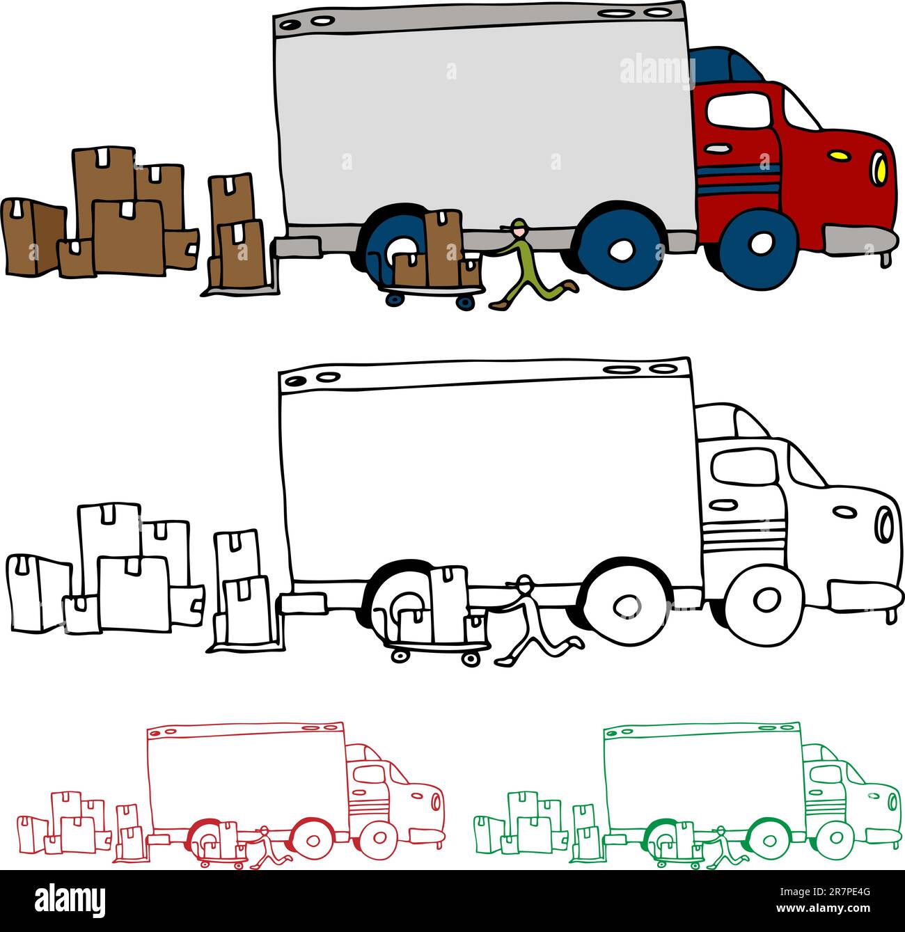 L'image d'un camion de déménagement Vue de profil. Illustration de Vecteur
