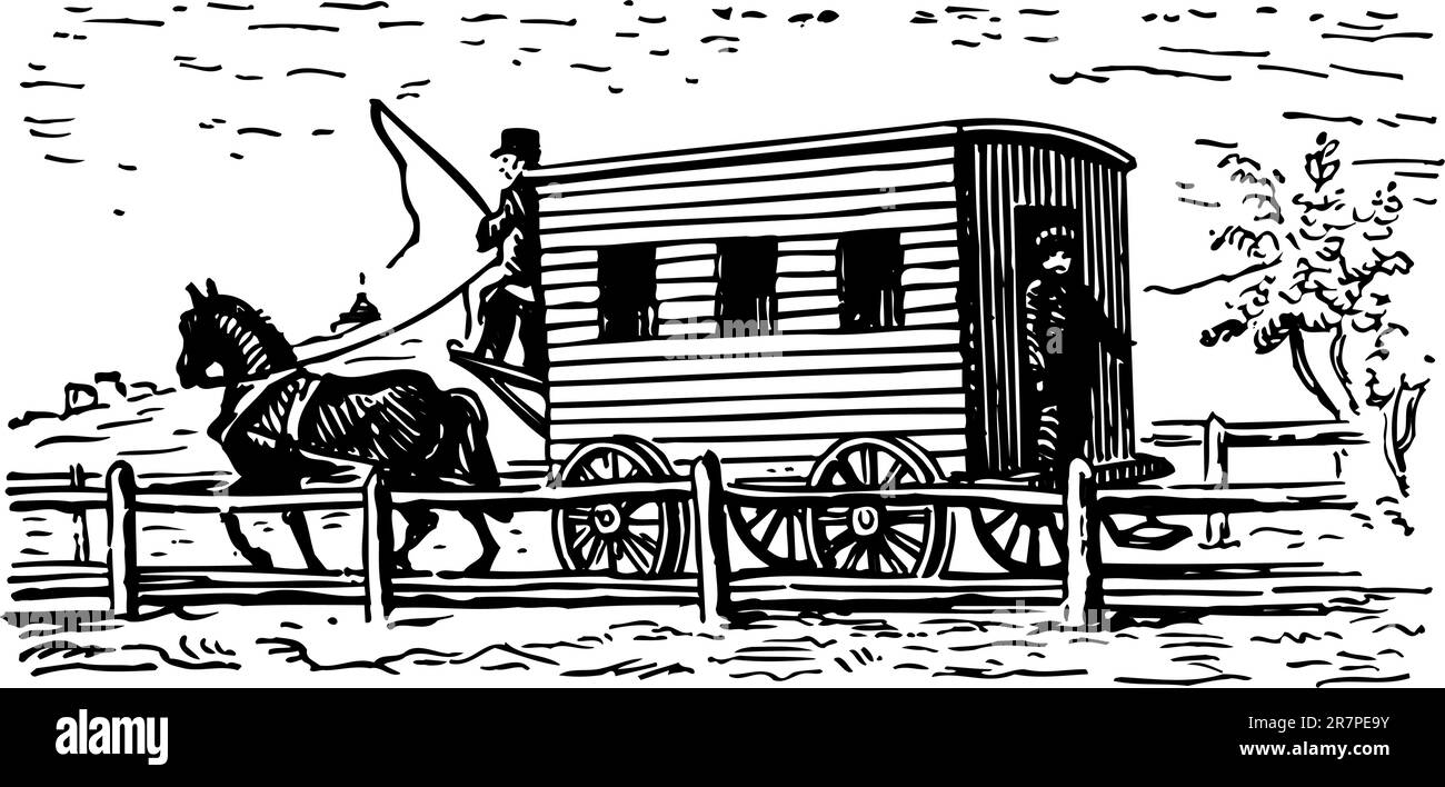 Vieux bus sur son chemin Illustration de Vecteur