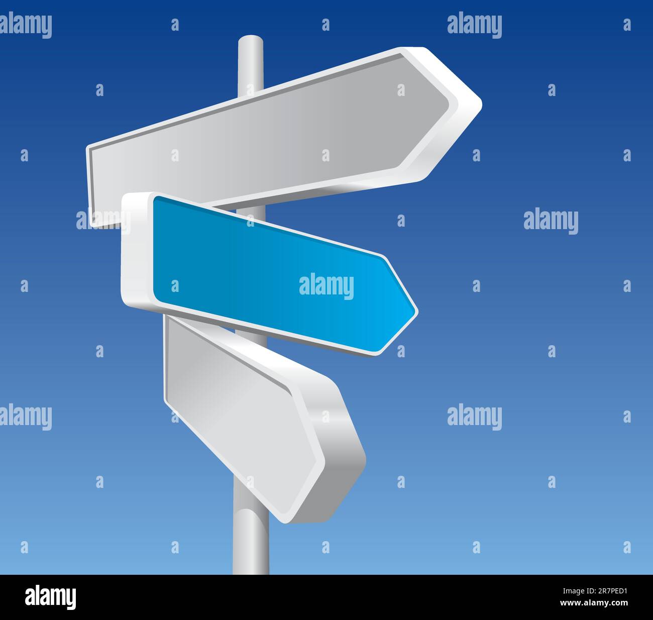 Panneaux directionnels aux couleurs professionnelles Illustration de Vecteur