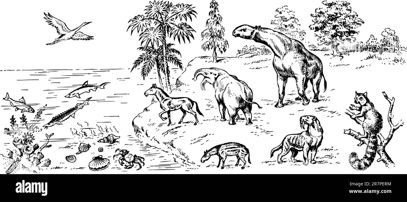 De nombreux reptiles anciens différents Illustration de Vecteur