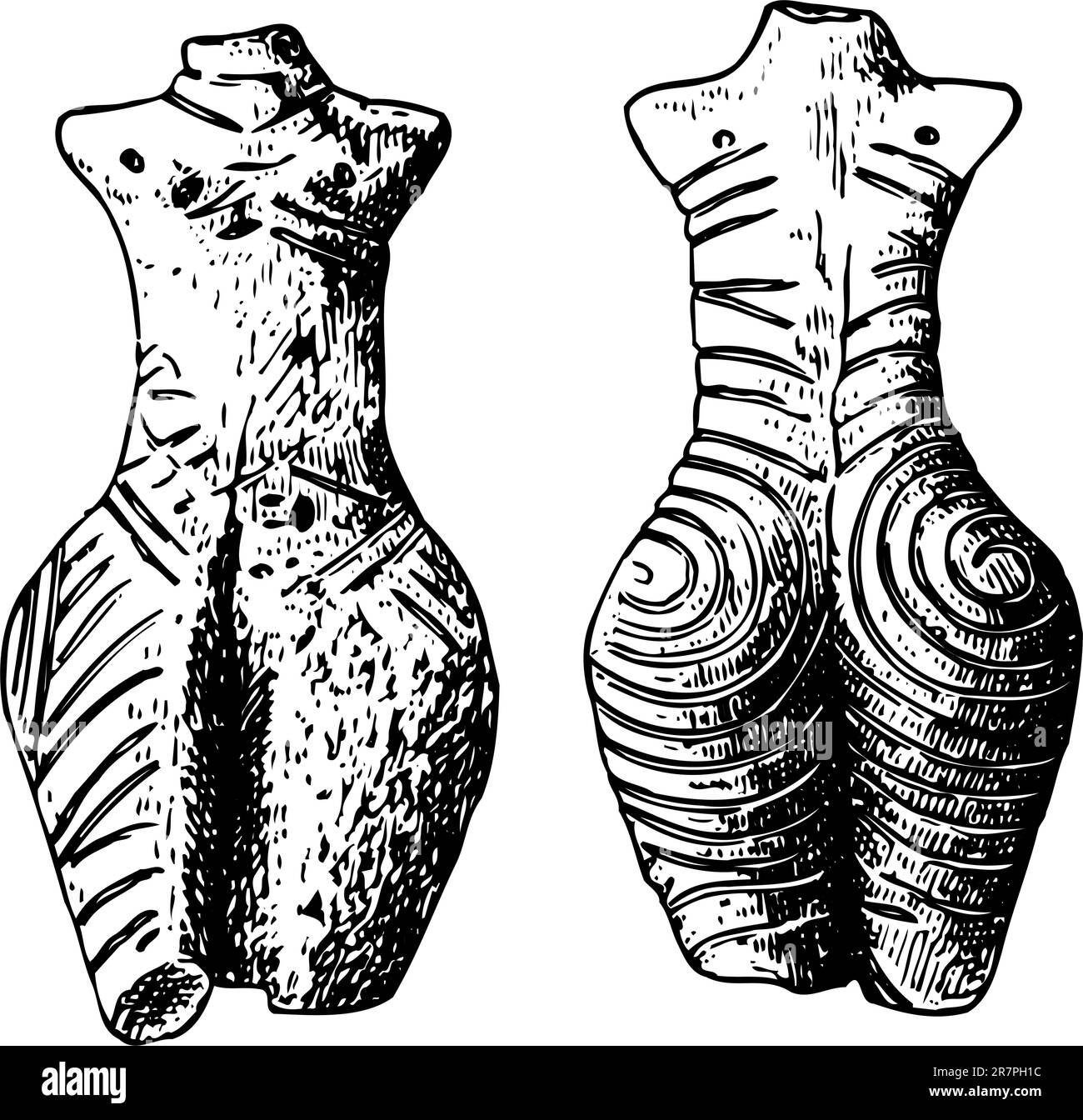 Idoles isolées sur blanc Illustration de Vecteur