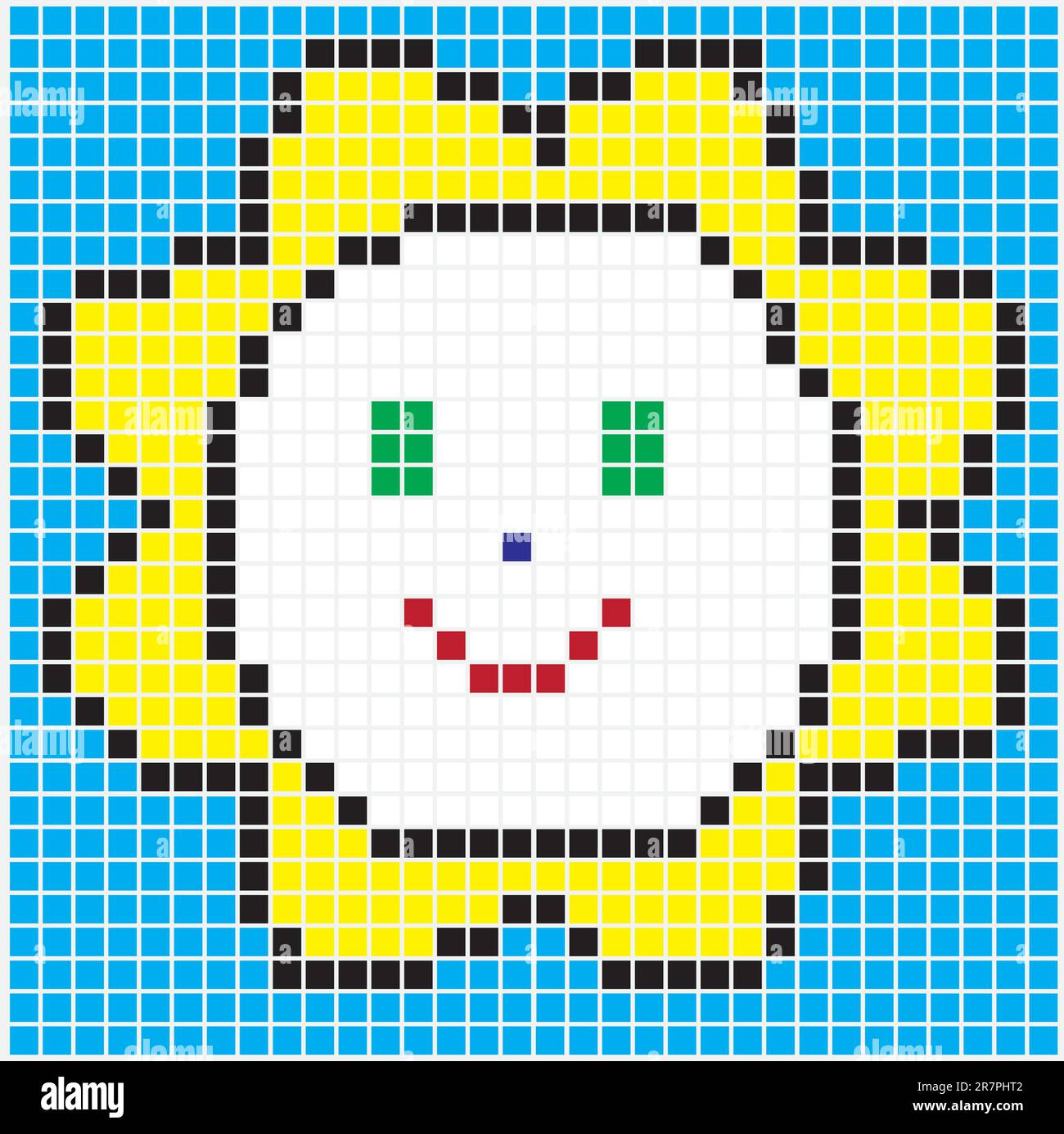 vecteur image du soleil divisée en carrés Illustration de Vecteur